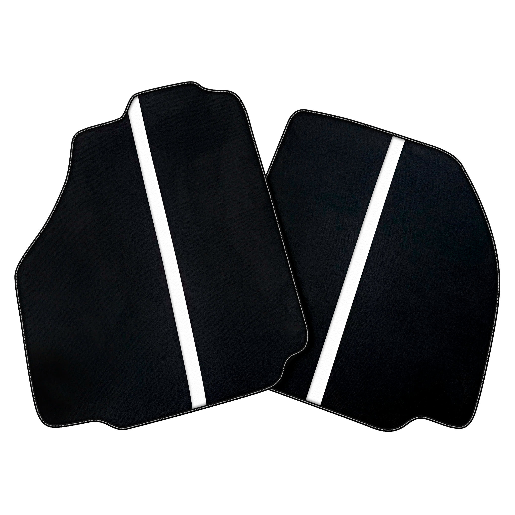 Black Car Floor Mats with Leather Line for Ferrari 488 GTB (2016-2022) | Various Colors