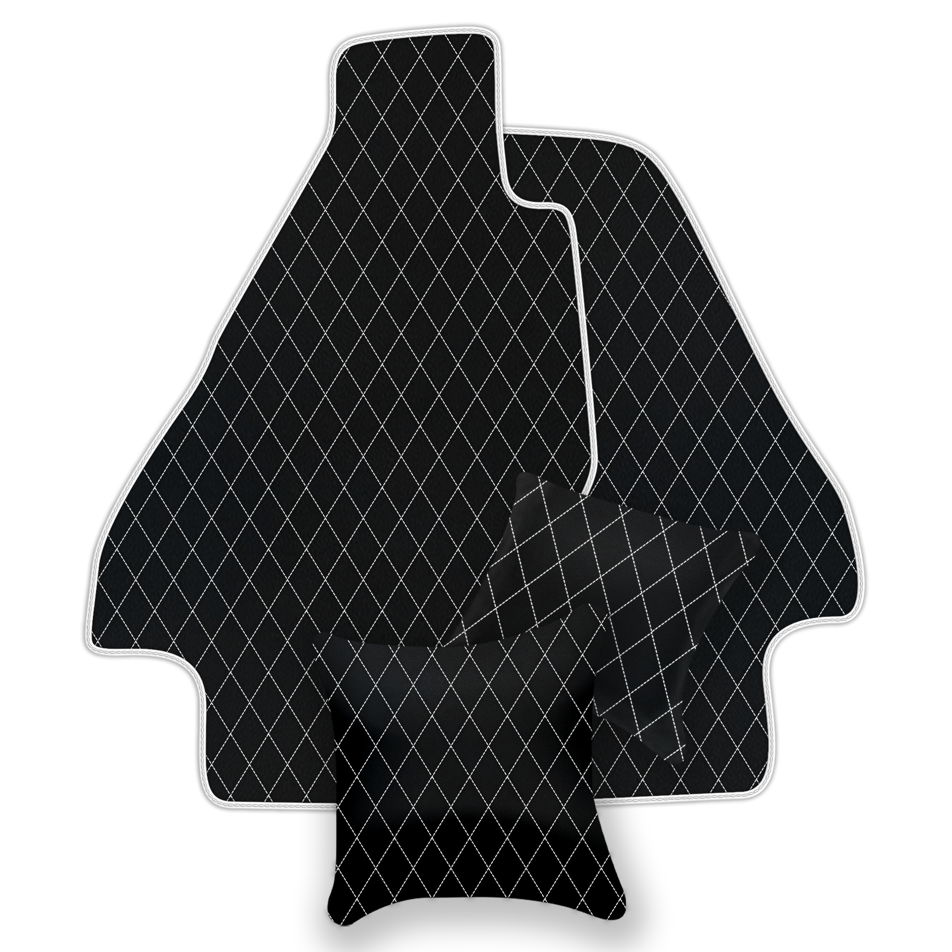 Customizable Leather Trunk Floor Mats with Double Diamond Pattern for Ferrari Dino GT4 (1973-1979) - AutoWin