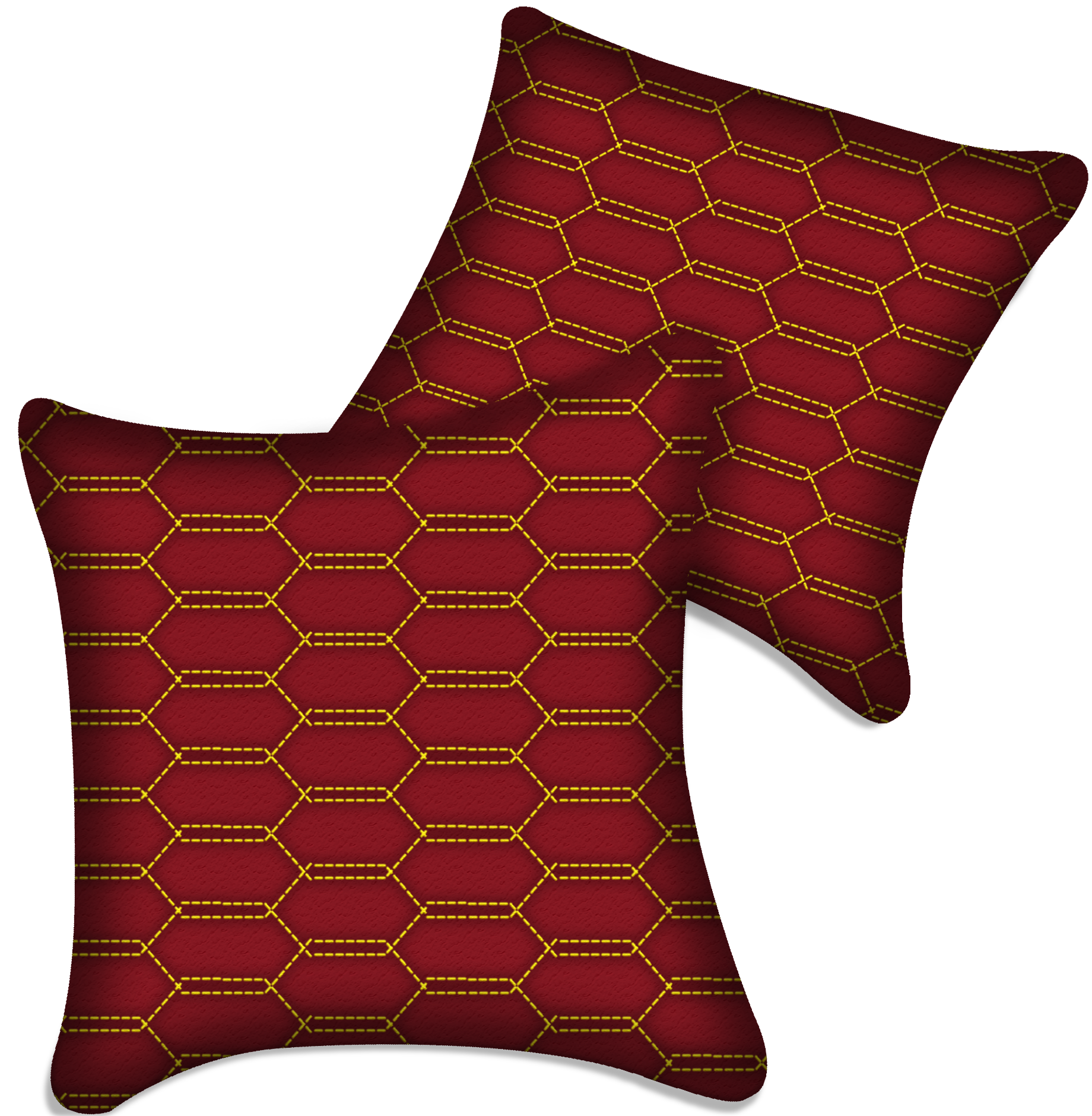 Customizable Red Leather Pillows Set of 2 for All Vehicles