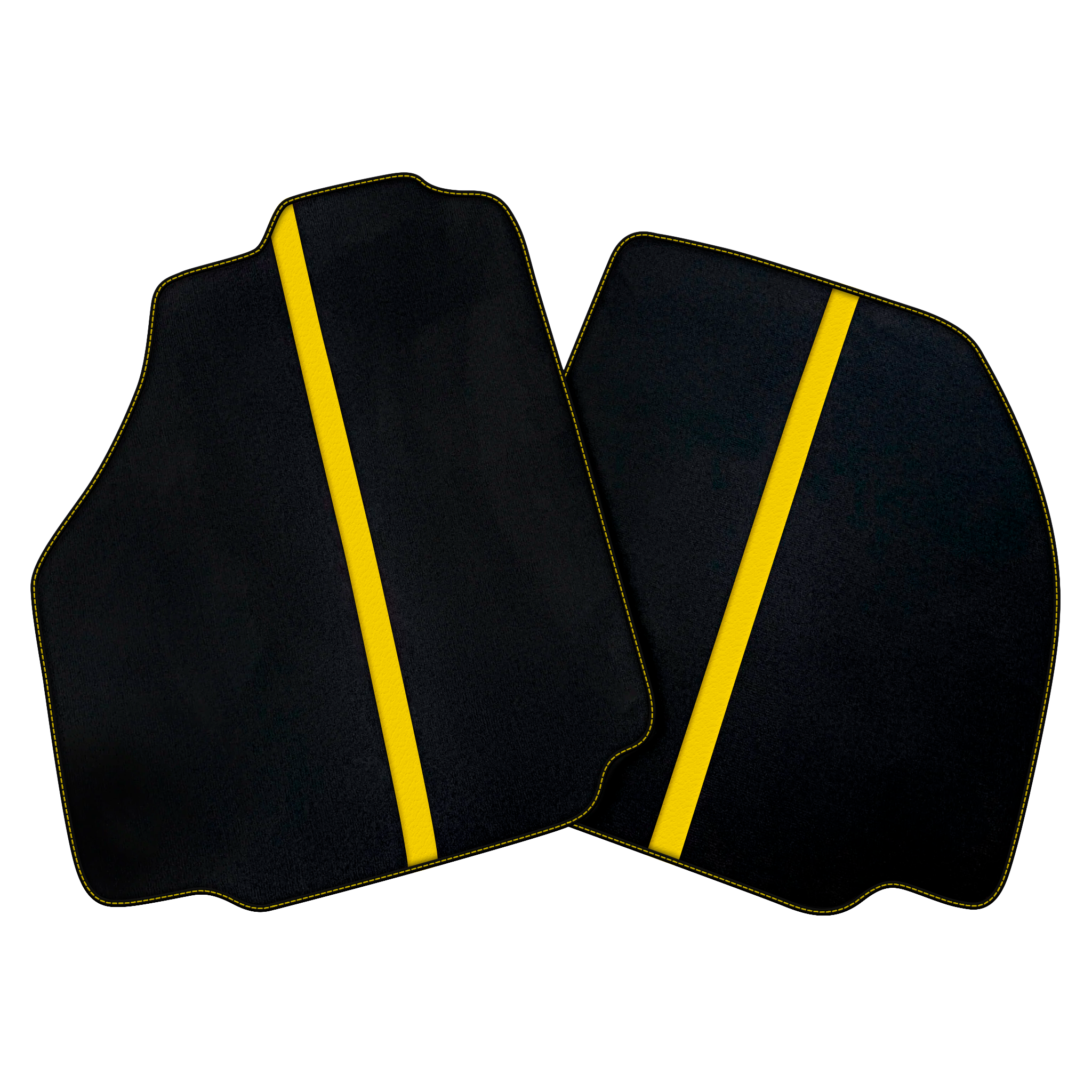 Black Car Floor Mats with Leather Line for Ferrari F8 Spider (2019-2023)