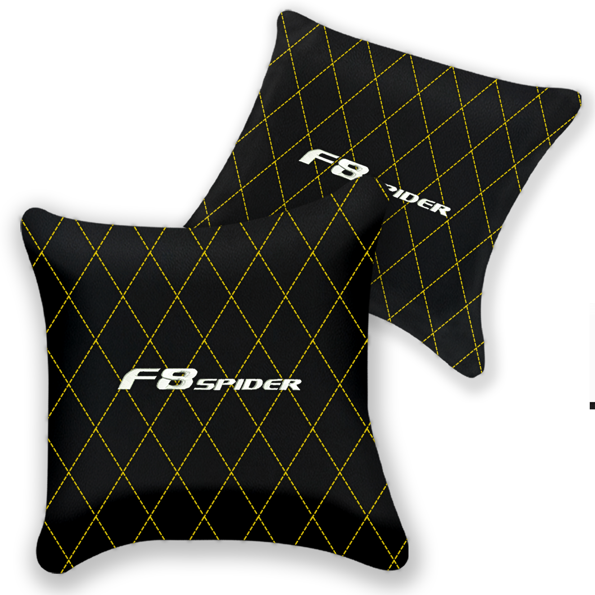 Customizable Black Leather Pillows Set for Ferrari 456 (1992-2003)