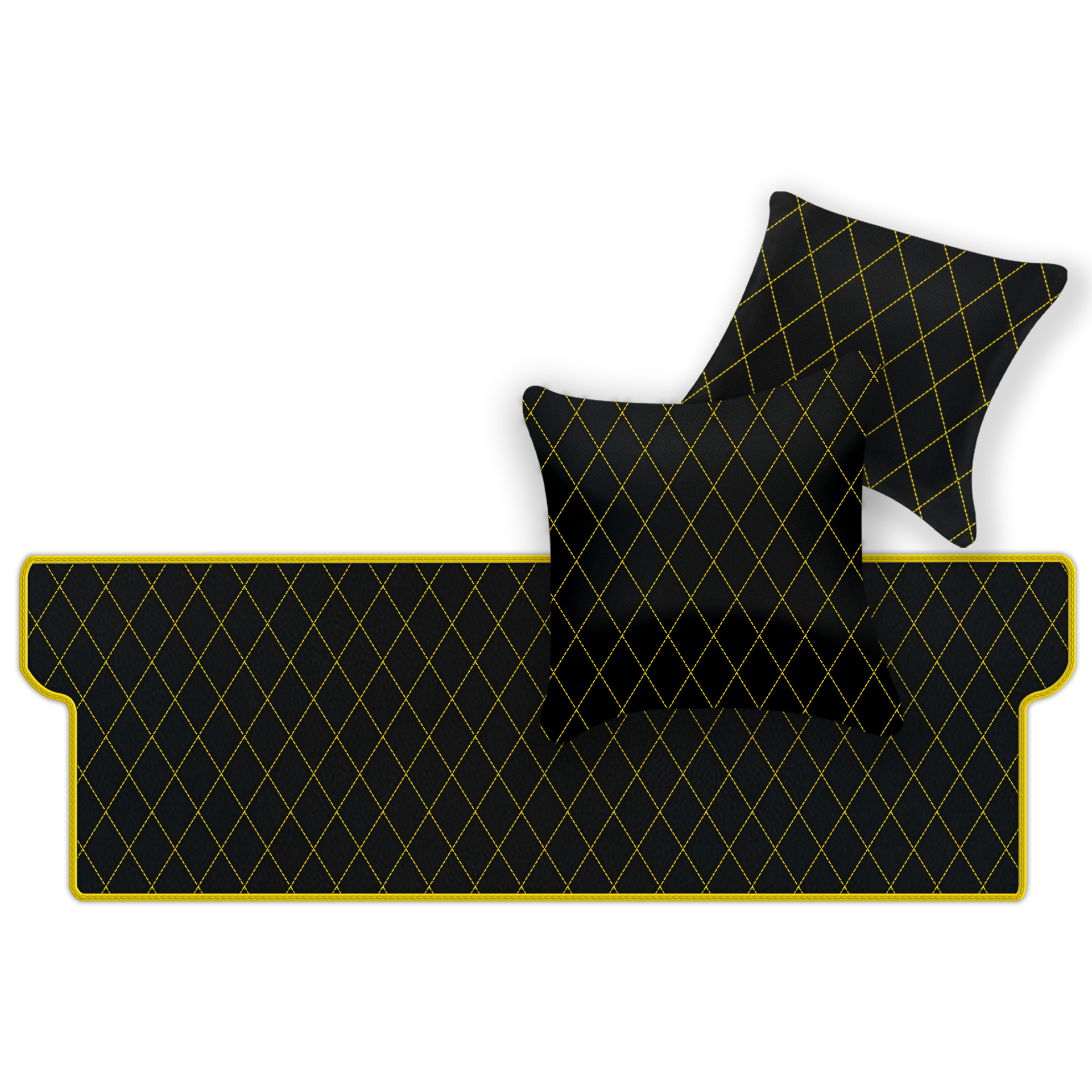 Customizable Leather Trunk Floor Mats with Double Diamond Pattern for Ferrari Dino GT4 (1973-1979) - AutoWin