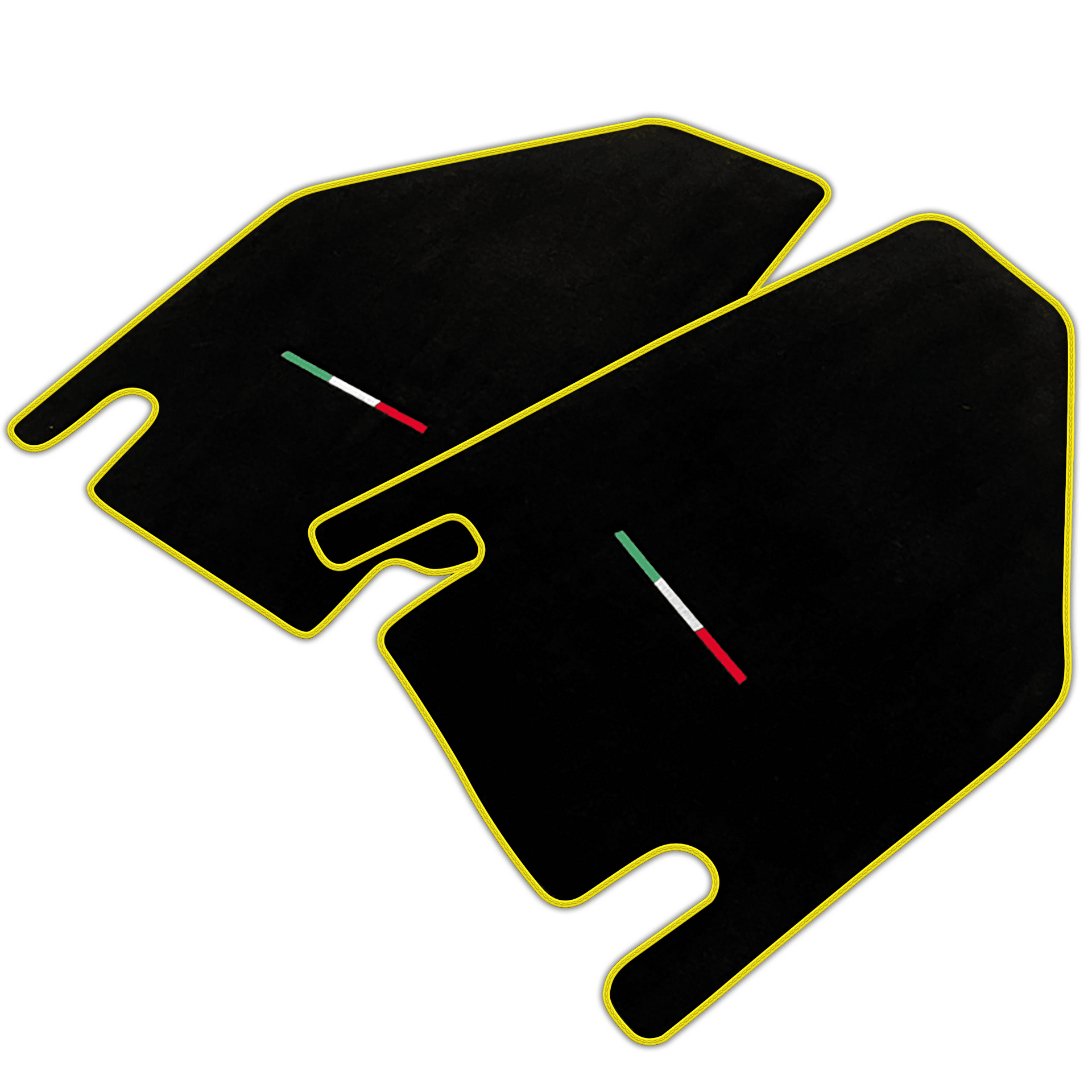 Black Floor Mats for Lamborghini Countach with Italian Flag | Various Trim Colors