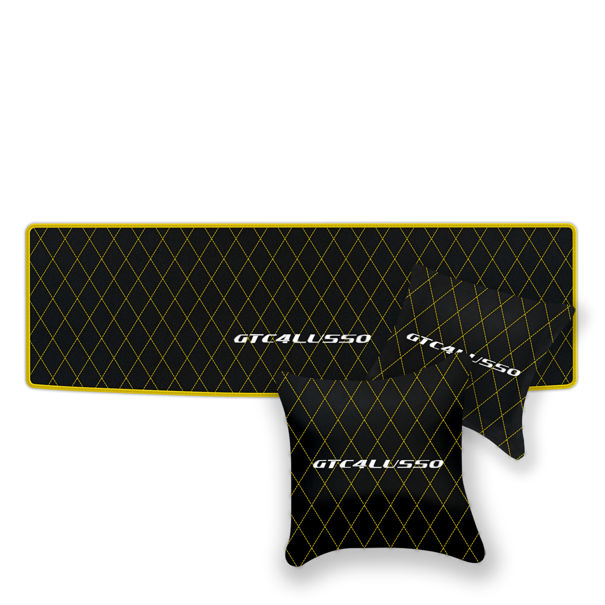 Luxury Black Leather Floor Mats for Ferrari Roma (2021-2024)