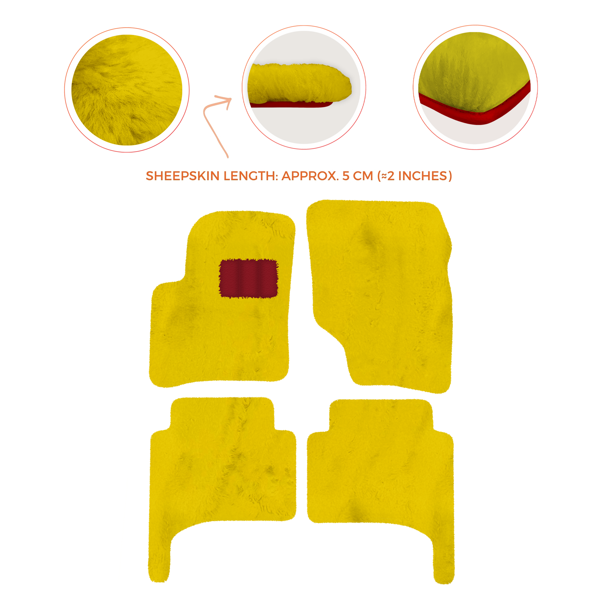 Premium Quality Sheepskin Floor Mats for Porsche 550 (1953-1956)