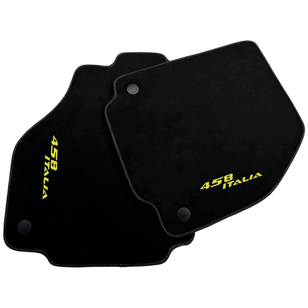Alcantara Black Floor Mats For Ferrari 458 Italia (2009-2015) Yellow - AutoWin