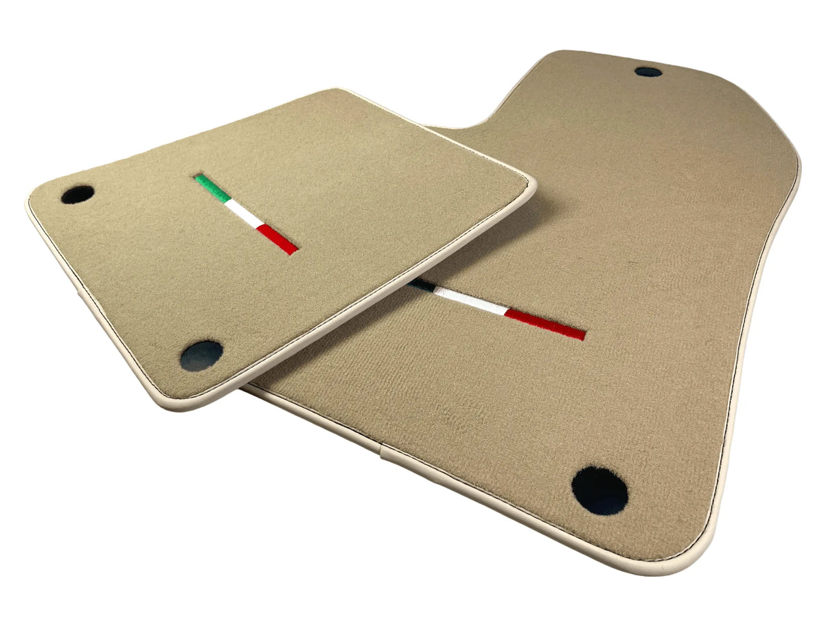 Beige Floor Mats For Ferrari 612 Scaglietti 2005-2011 Italian Edition - AutoWin