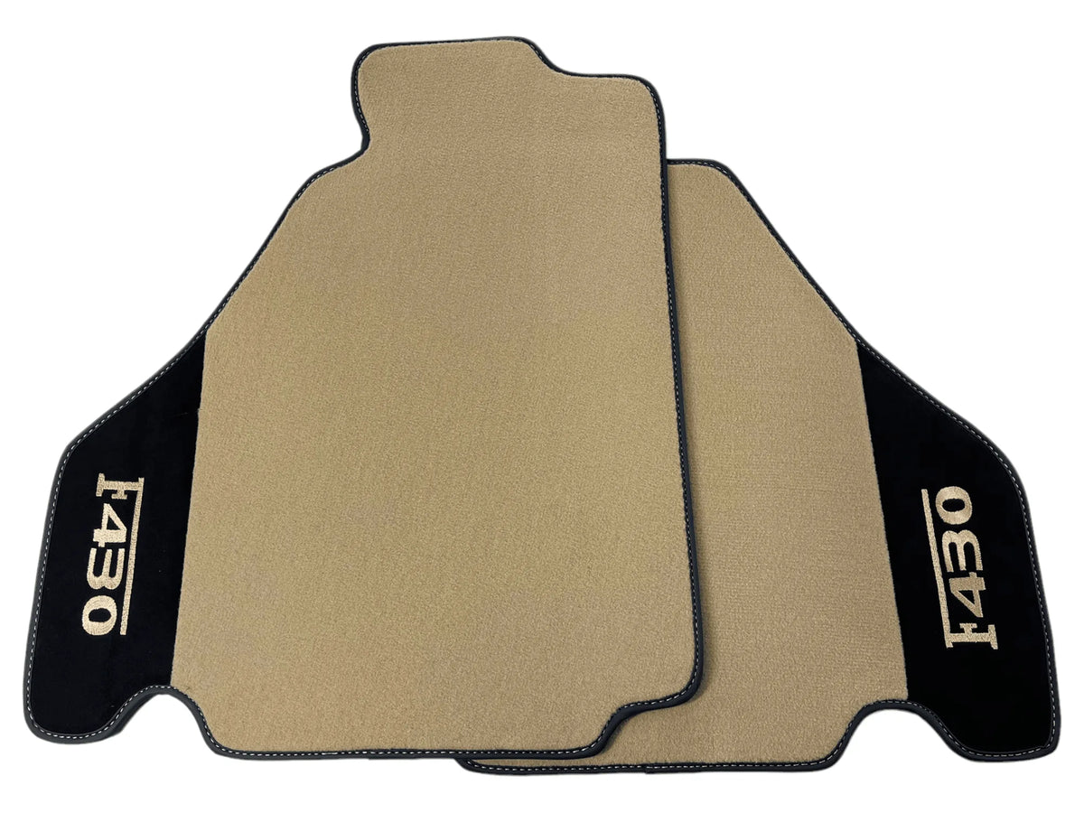 Beige Floor Mats For Ferrari F430 2004-2009 With Alcantara Leather - AutoWin