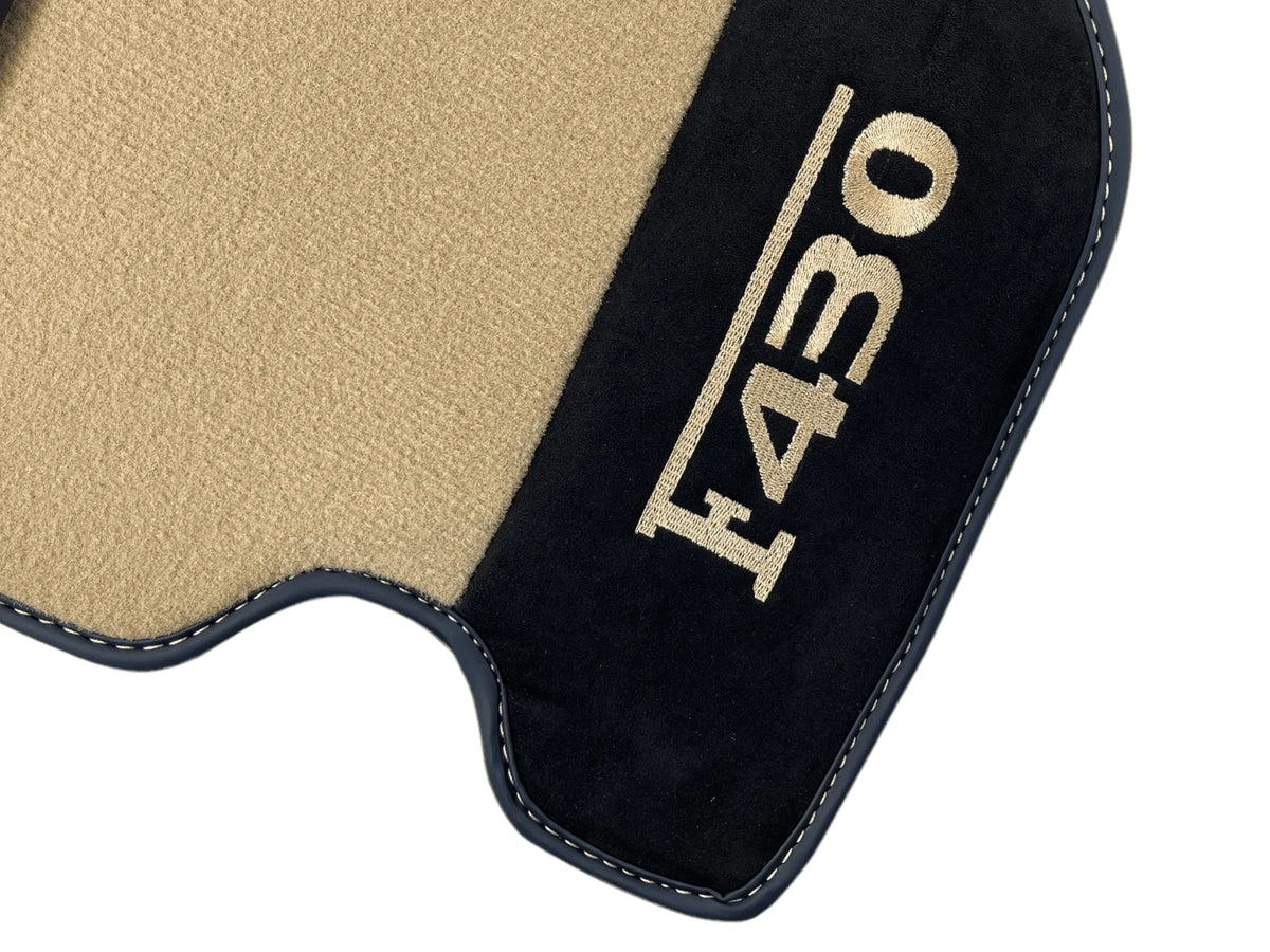 Beige Floor Mats For Ferrari F430 2004-2009 With Alcantara Leather - AutoWin
