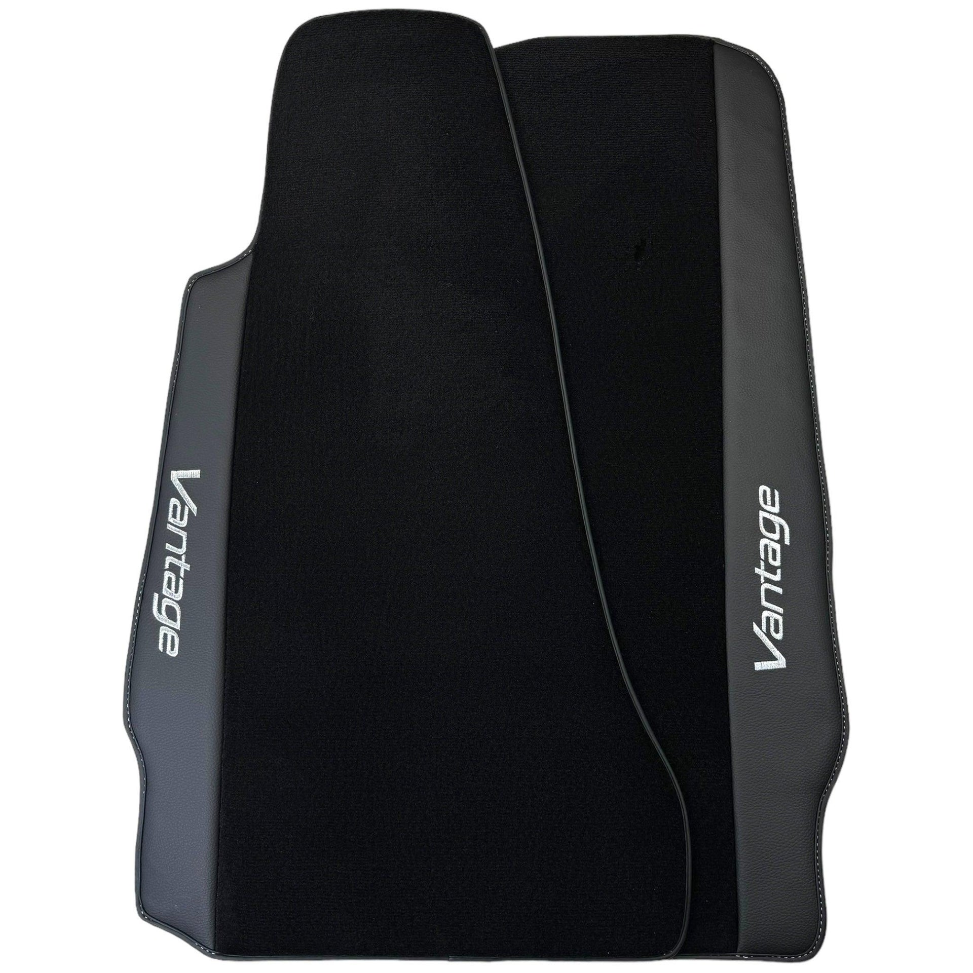 Black Floor Mats for Aston Martin V8 Vantage (2005–2023) with Leather - AutoWin
