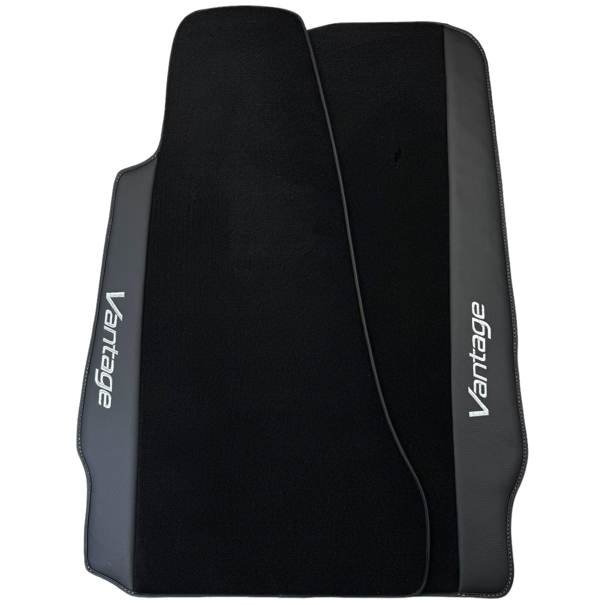 Black Floor Mats for Aston Martin V8 Vantage (2005–2023) with Leather - AutoWin