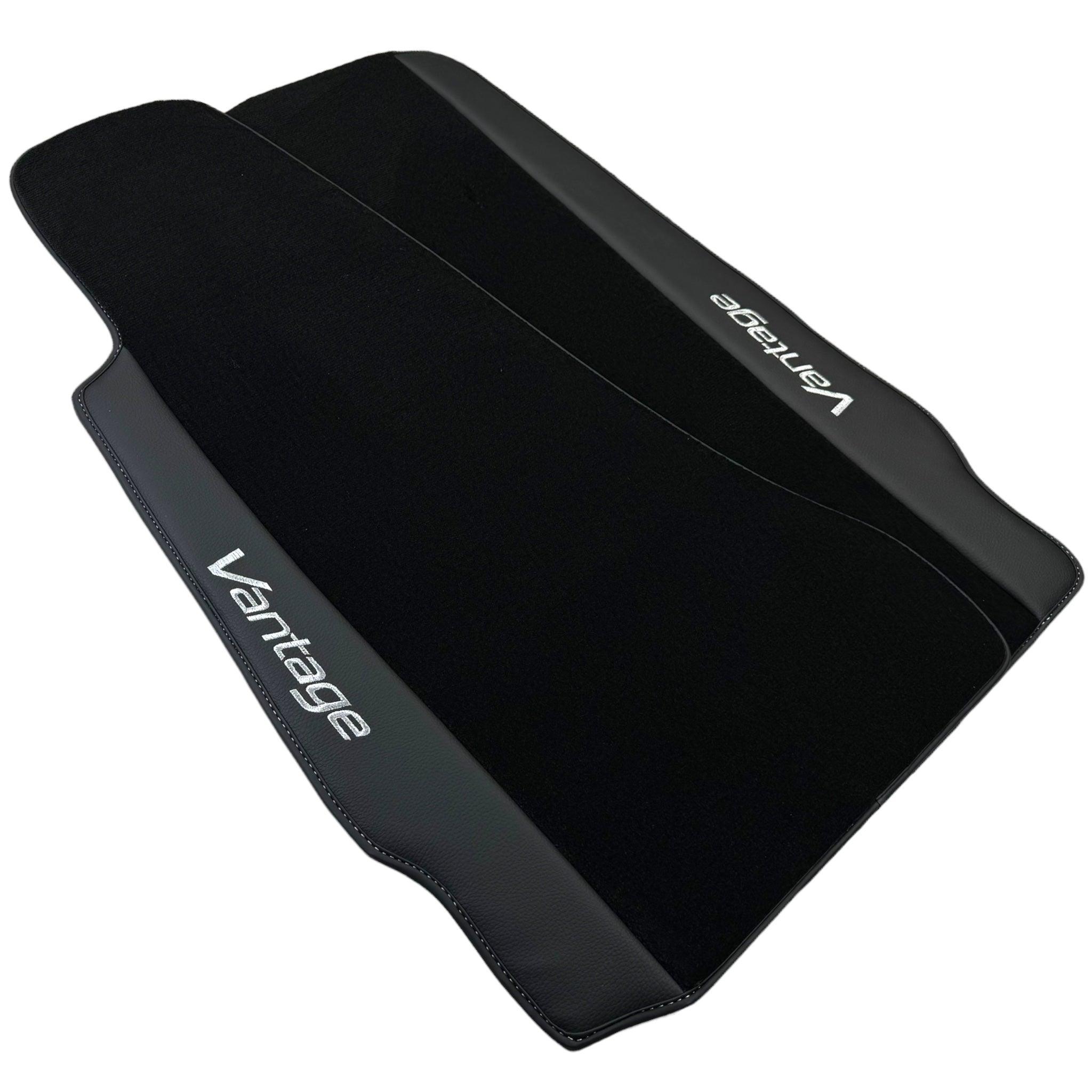 Black Floor Mats for Aston Martin V8 Vantage (2005–2023) with Leather - AutoWin