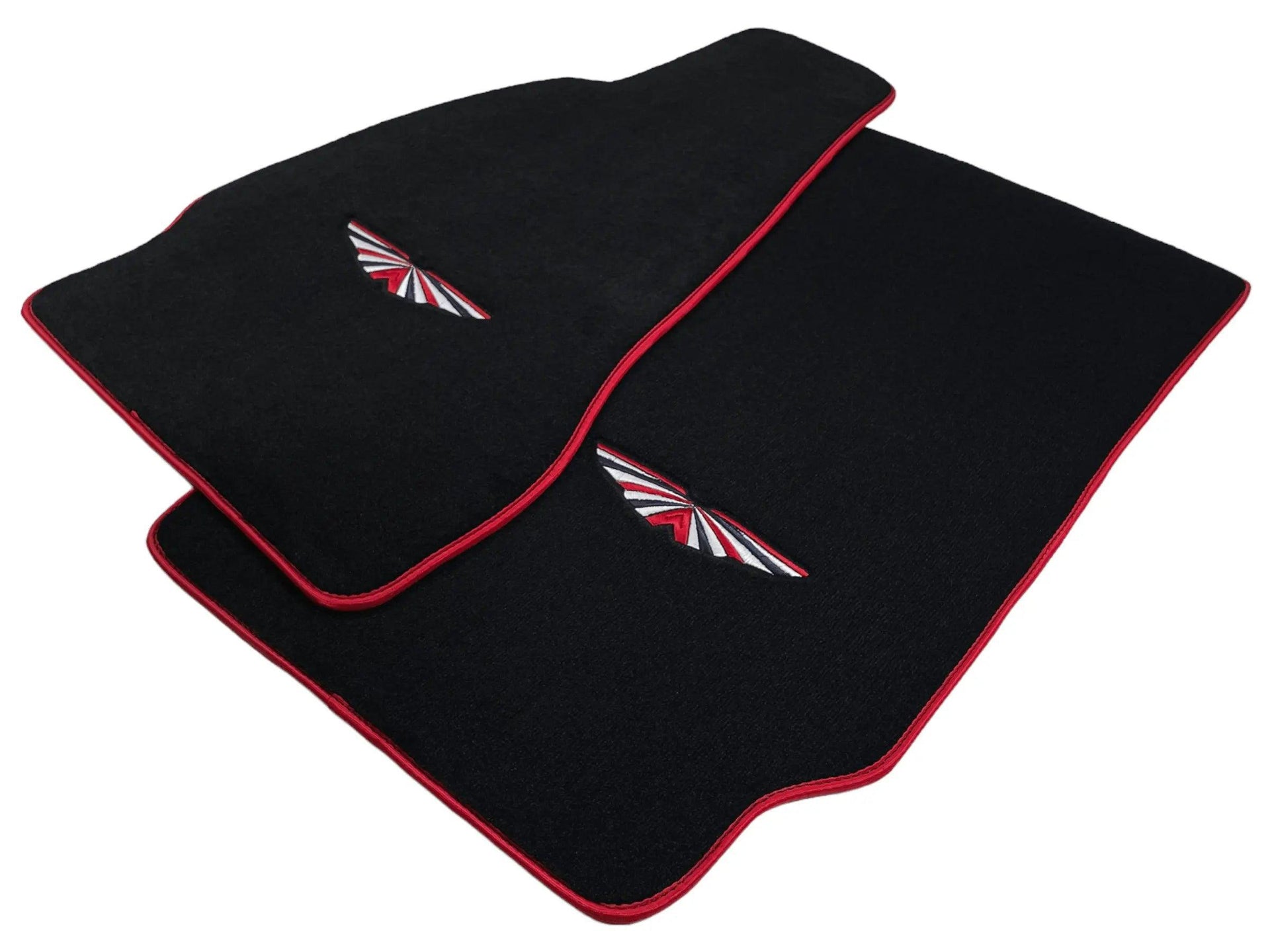 Black Floor Mats For Aston Martin Vanquish (2012–2018) Red Trim - AutoWin