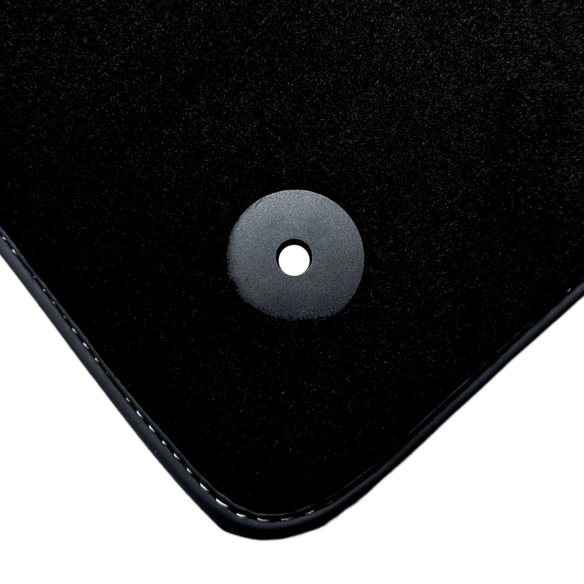 Black Floor Mats for Audi TT MK2 Convertible (2006-2014) with Leather - AutoWin