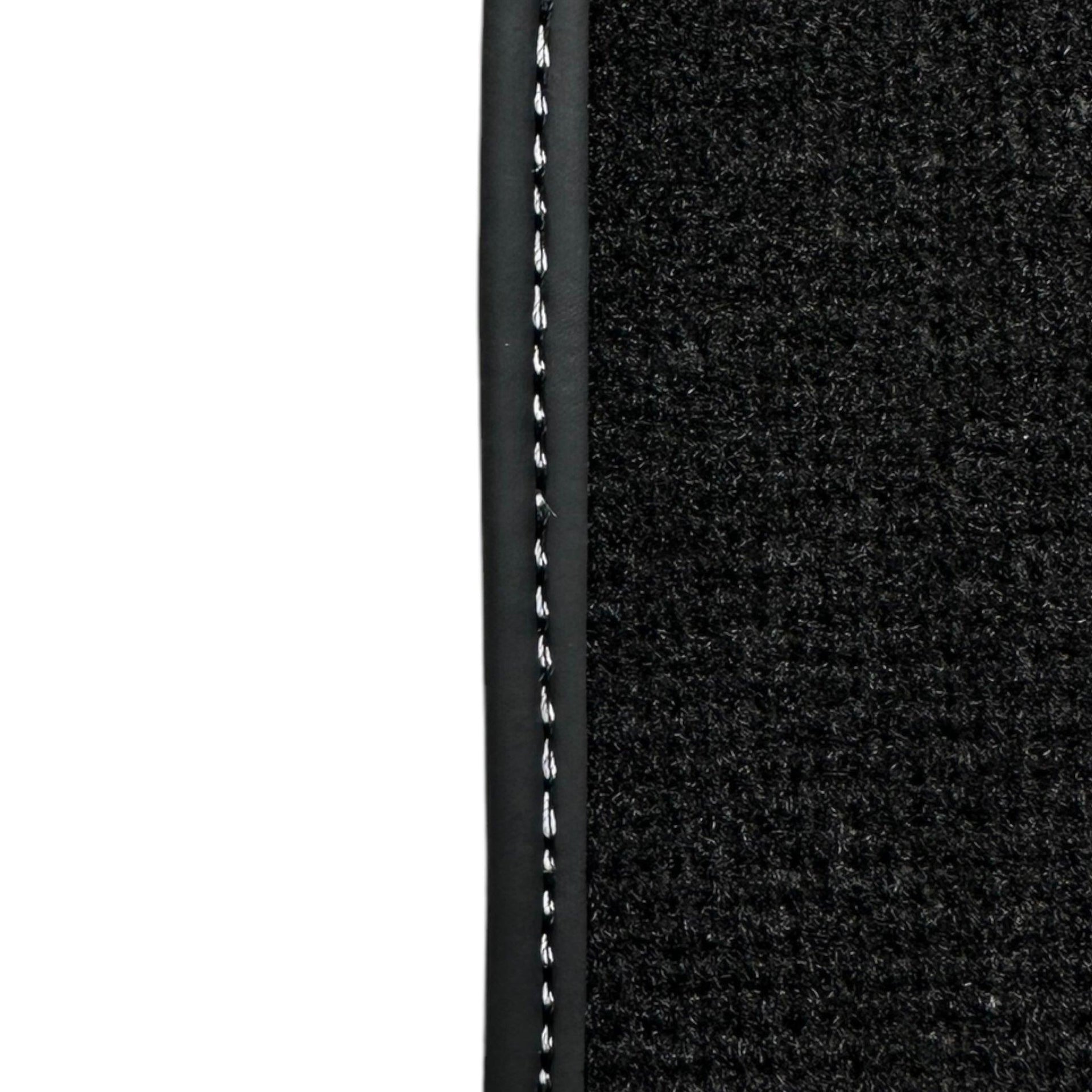 Black Floor Mats for Audi TT MK2 Convertible (2006-2014) with Leather - AutoWin