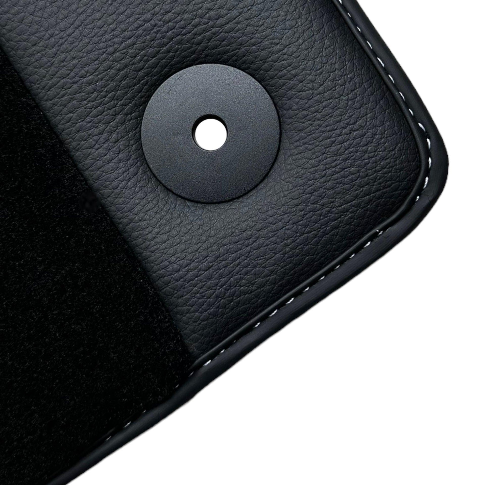 Black Floor Mats for Audi TT MK3 Coupe (2019-2023) with Leather - AutoWin