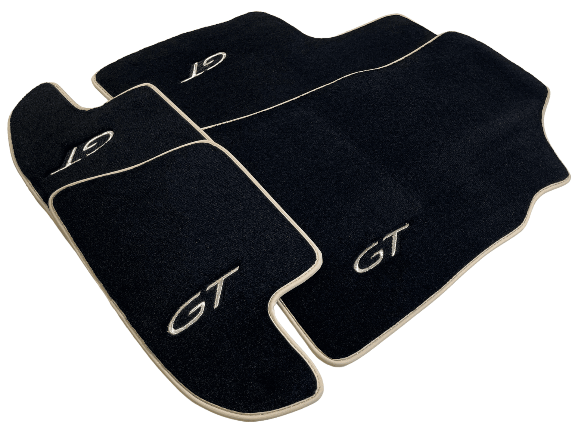 Black Floor Mats For Bentley Continental GT (2011–2018) With Beige Trim - AutoWin