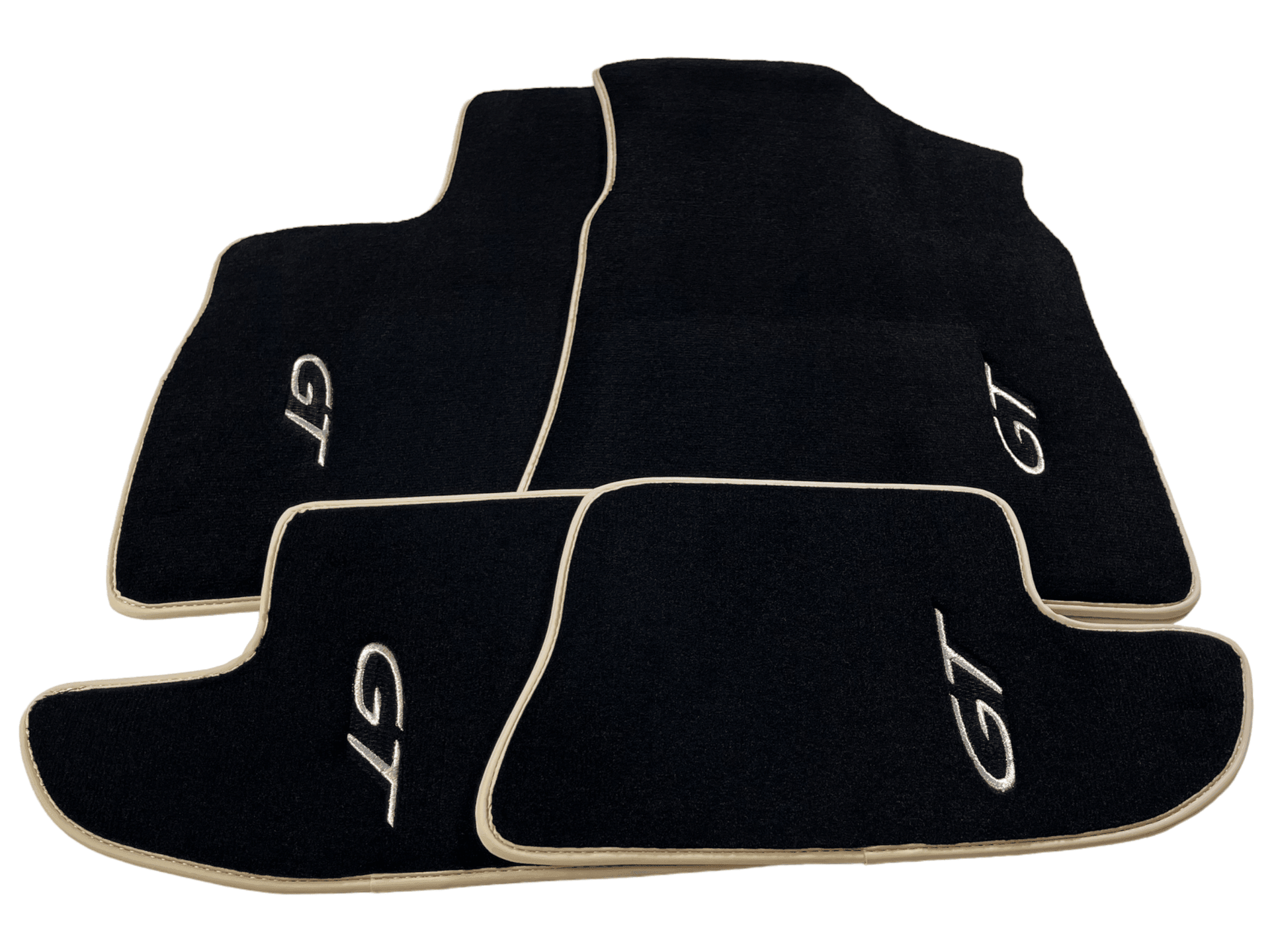 Black Floor Mats For Bentley Continental GT (2011–2018) With Beige Trim - AutoWin