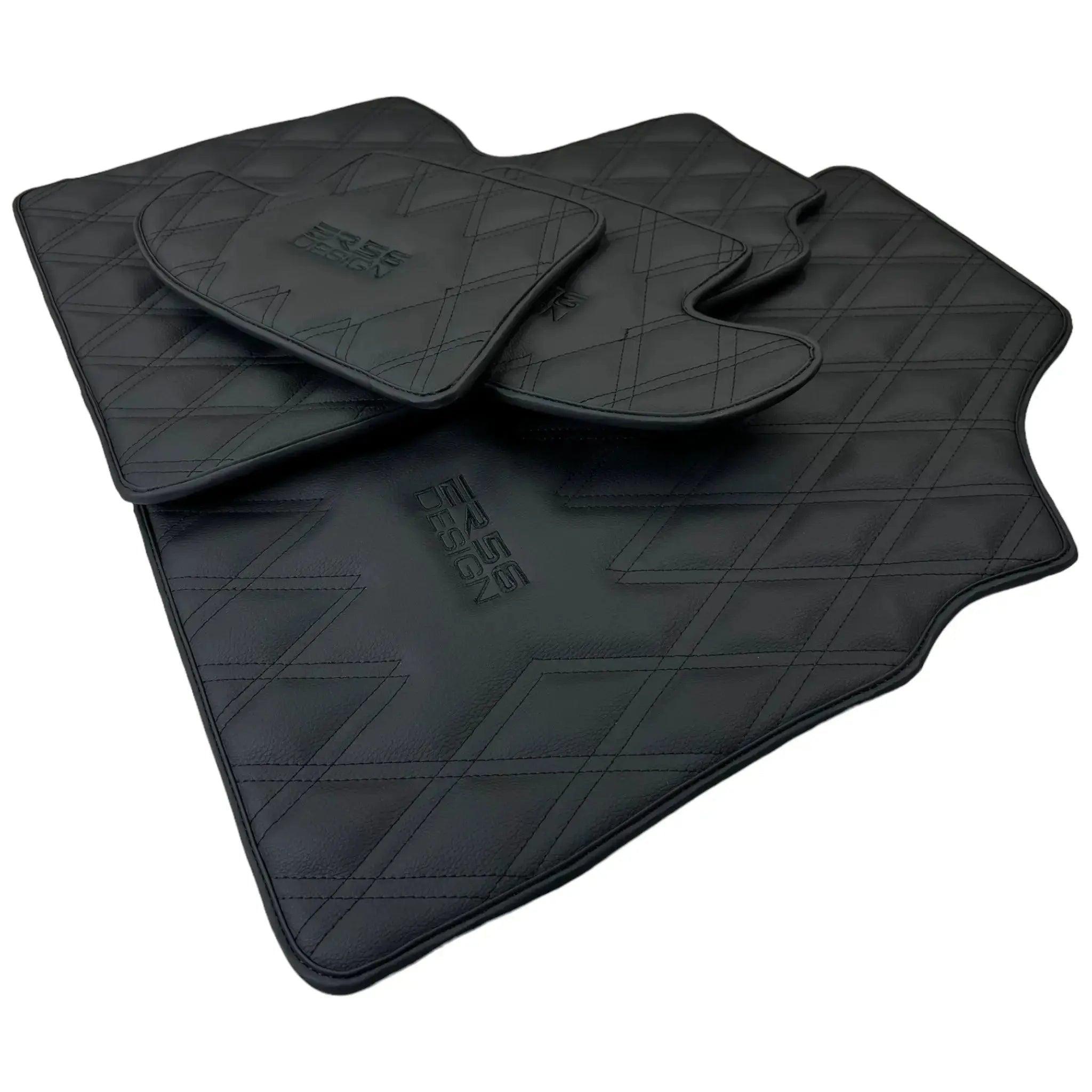 Black Floor Mats for Bentley Continental GTC (2006–2011) with Leather | ER56 Design - AutoWin