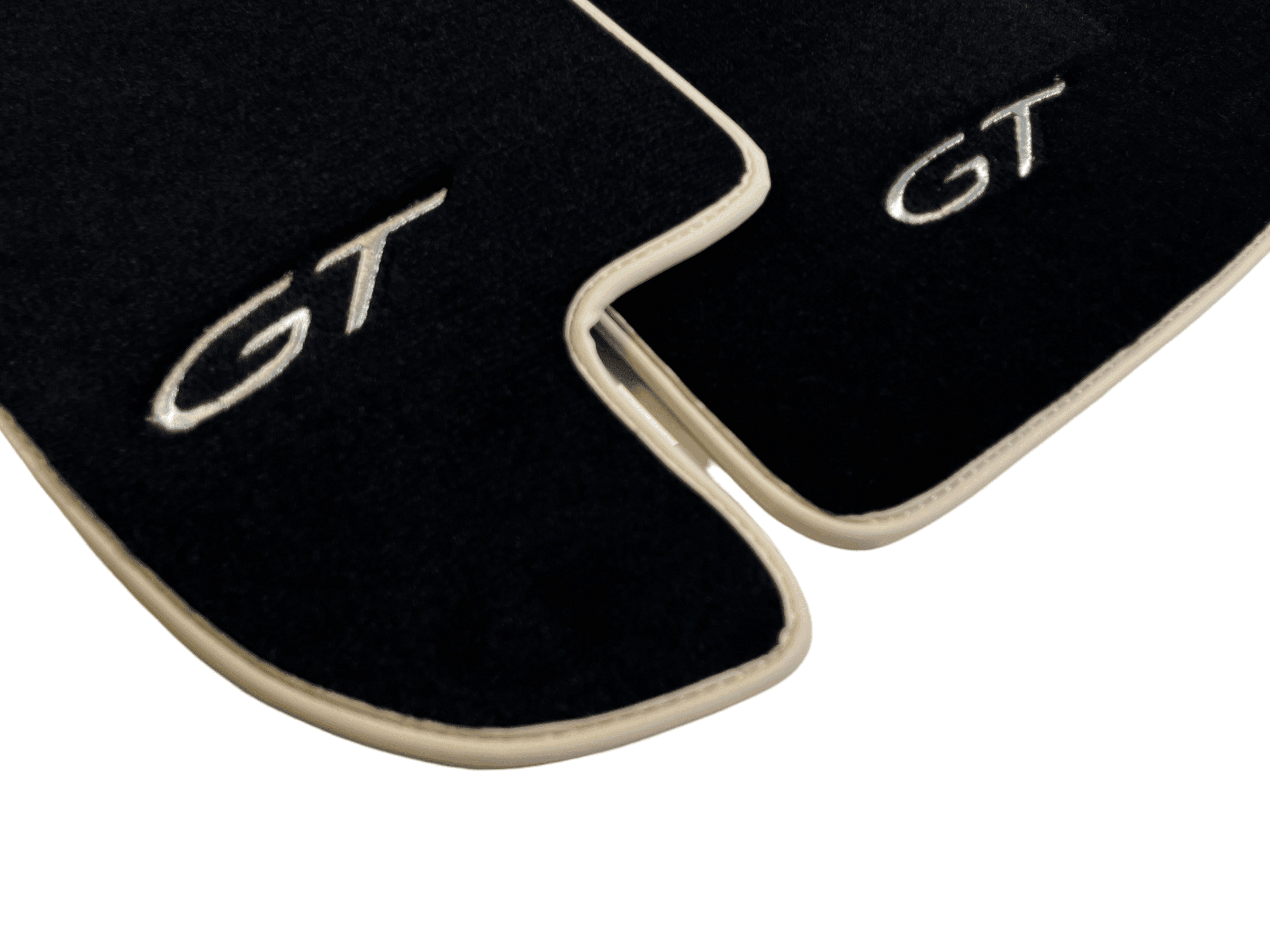 Black Floor Mats For Bentley Continental GTC (2011-2018) With Beige Trim - AutoWin
