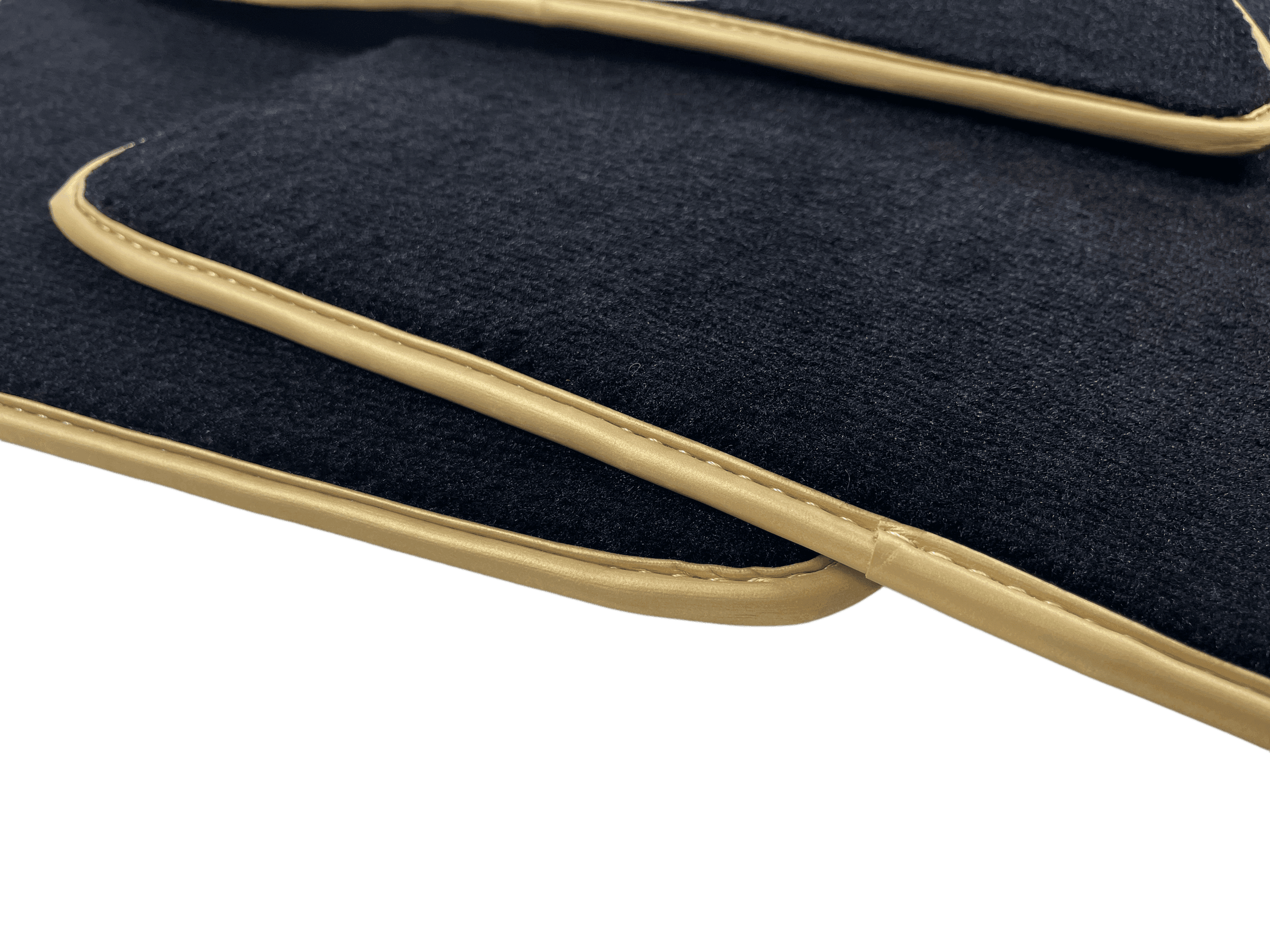 Black Floor Mats For Bentley Continental GTC (2011-2018) With Gold Color Trim - AutoWin