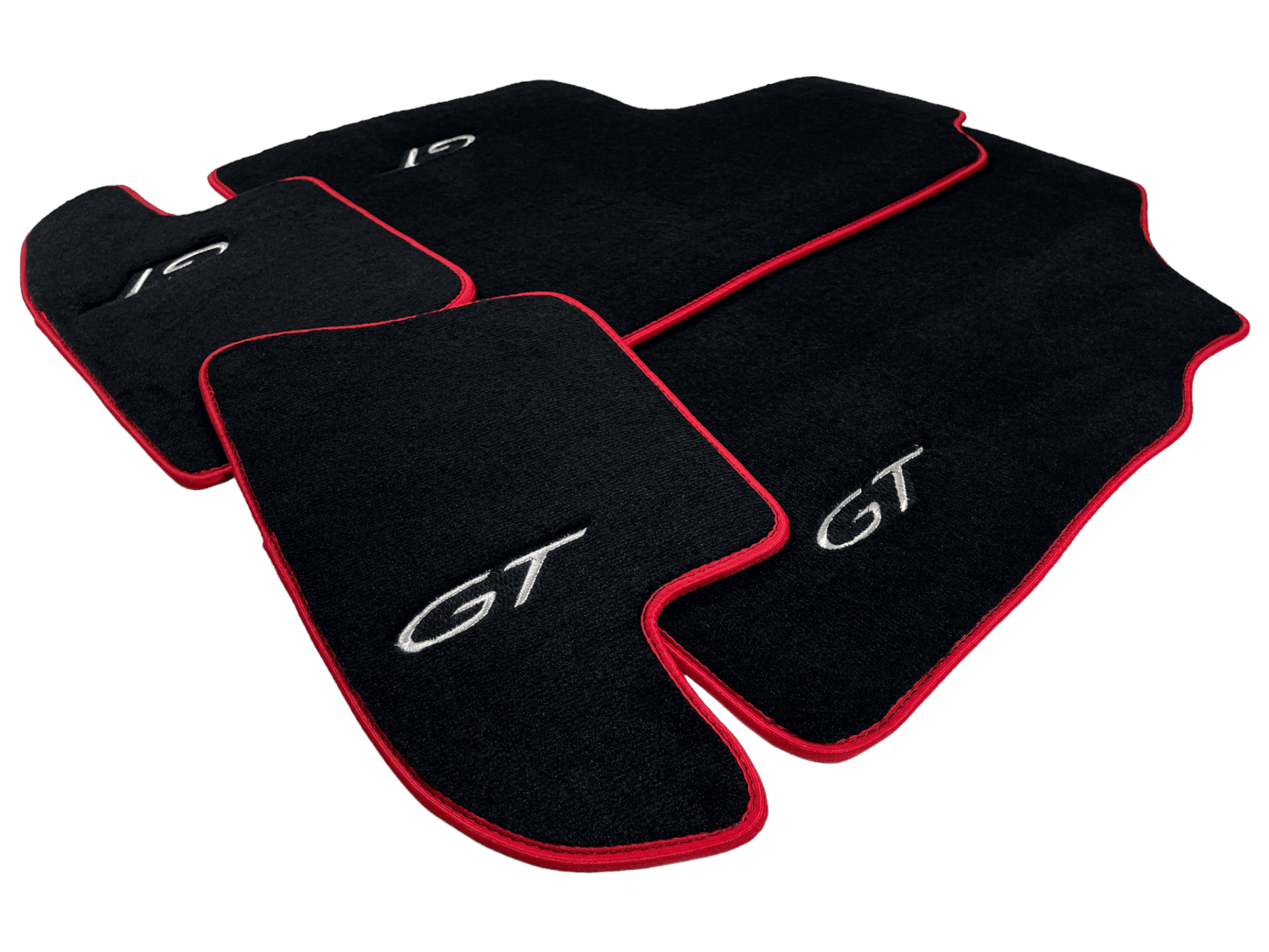 Black Floor Mats For Bentley Continental GTC (2011-2018) With Red Trim - AutoWin
