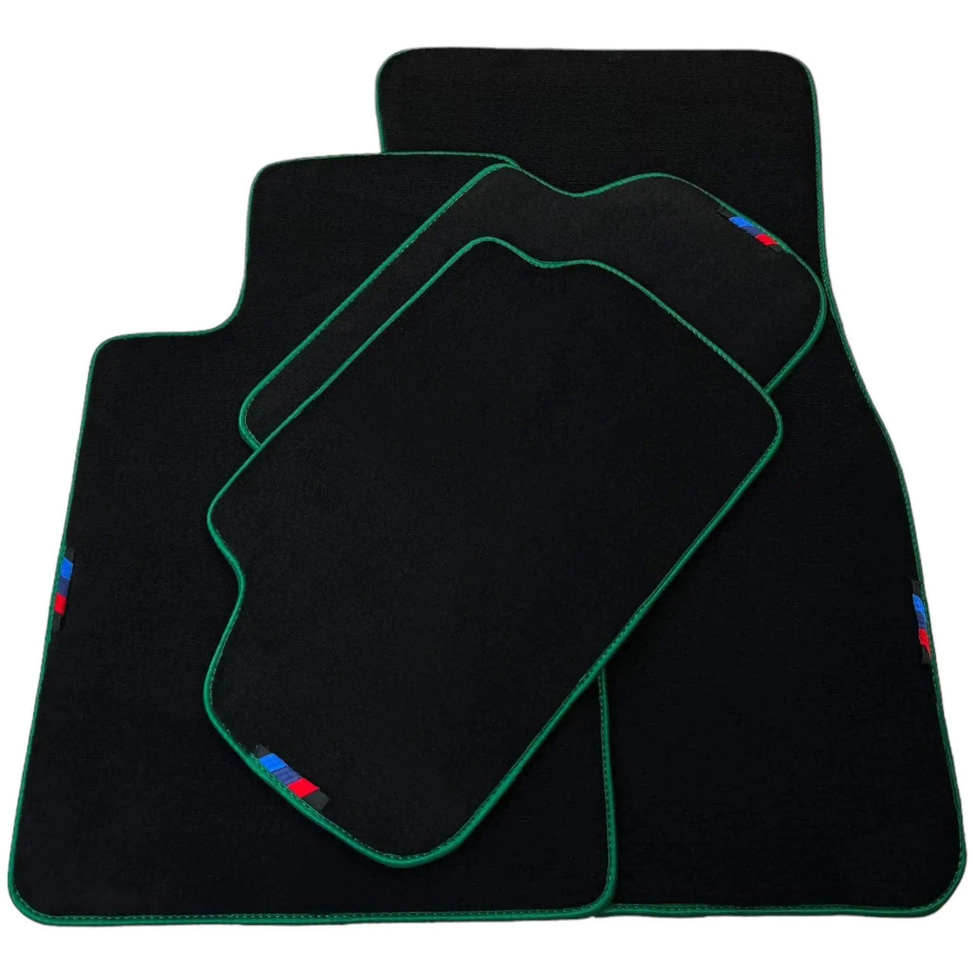 Black Floor Mats For BMW 2 Series F22 | Green Trim - AutoWin