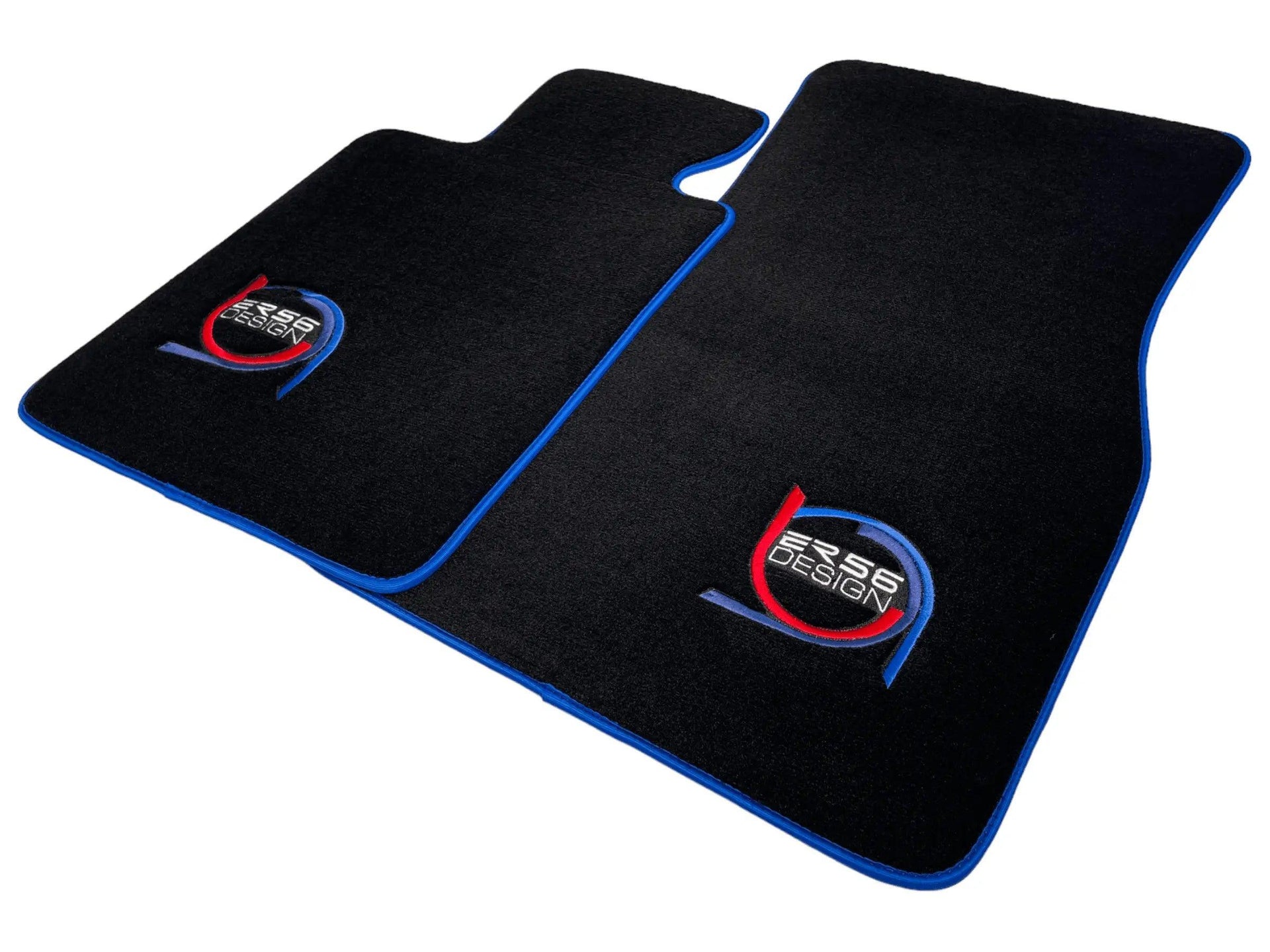 Black Floor Mats For BMW 5 Series E28 Sedan ER56 Design Limited Edition Blue Trim - AutoWin