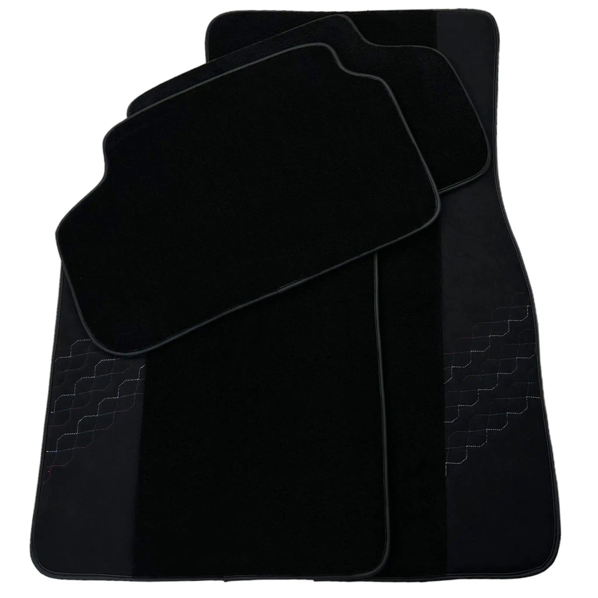 Black Floor Mats for BMW 2 Series Gran Tourer F46 (2015-2022) 7 Seats with Alcantara Leather - AutoWin