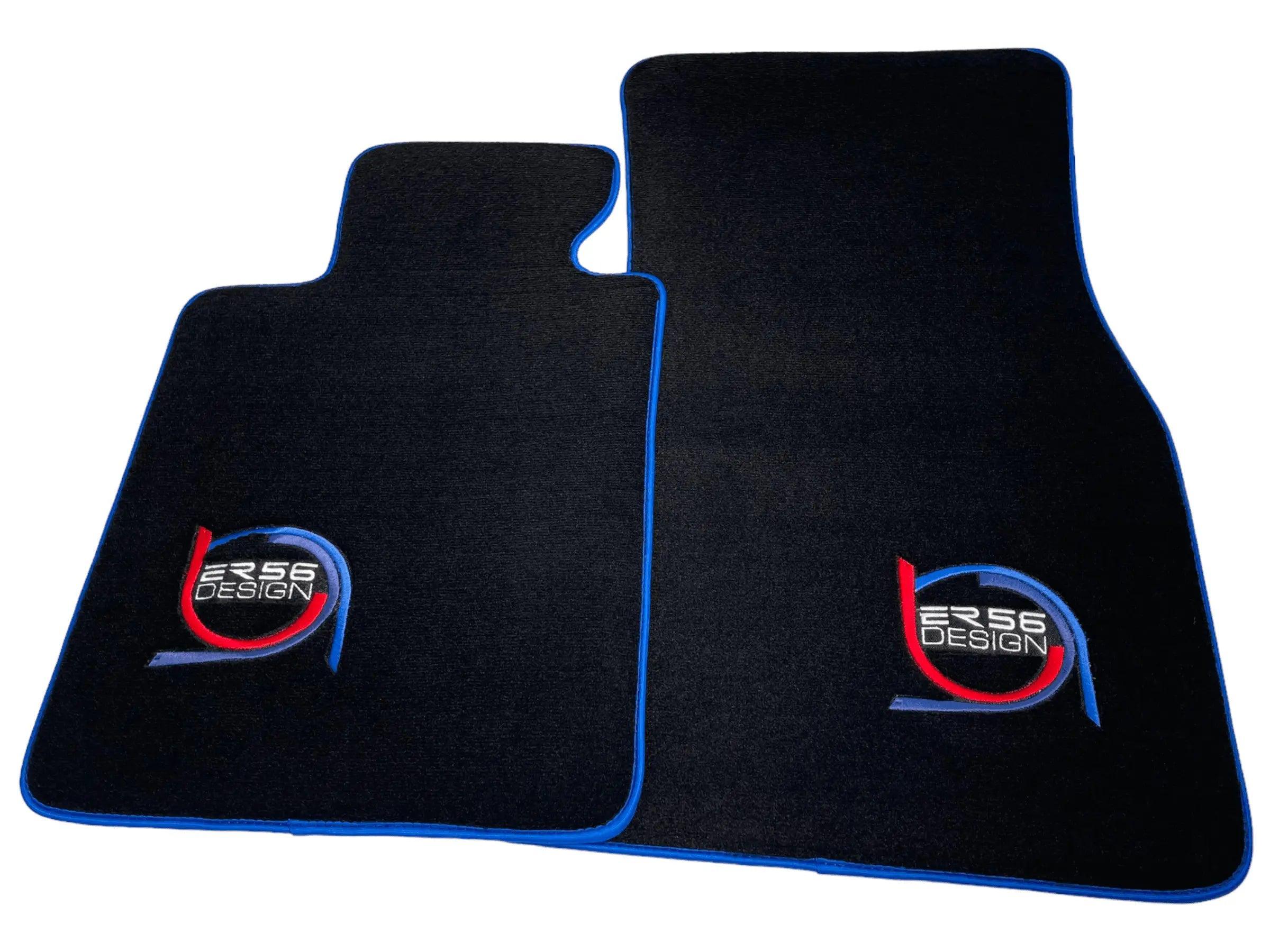 Black Floor Mats For BMW 5 Series G31 Wagon ER56 Design Limited Edition Blue Trim - AutoWin