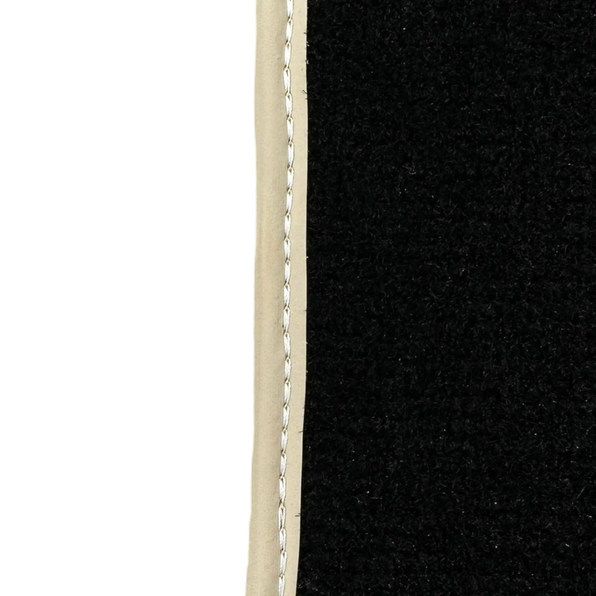 Black Floor Mats For BMW Z4 Series E89 With Color Stripes and Beige Trim Tailored Set Perfect Fit - AutoWin