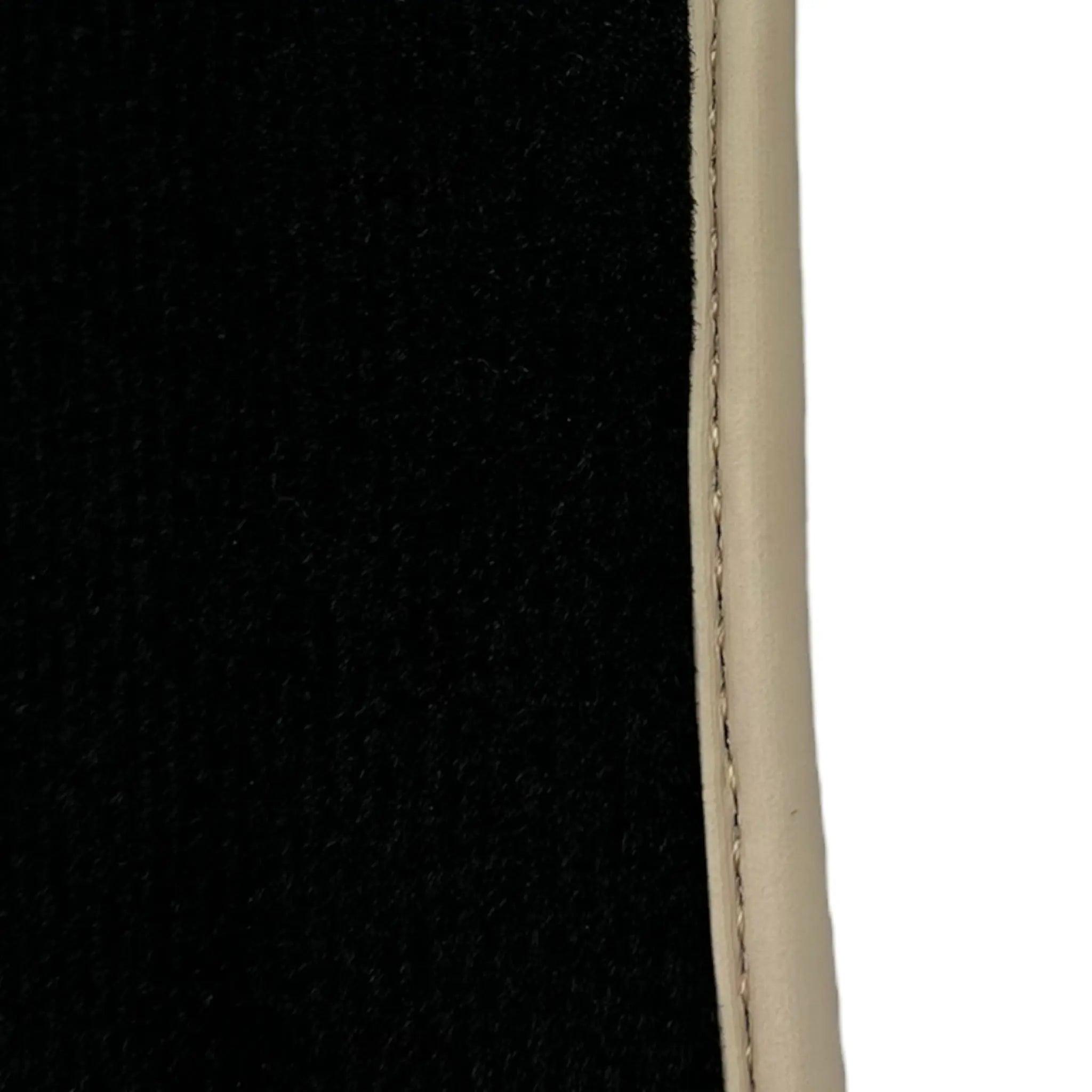 Black Floor Mats For BMW Z4 Series E89 With Color Stripes and Beige Trim Tailored Set Perfect Fit - AutoWin