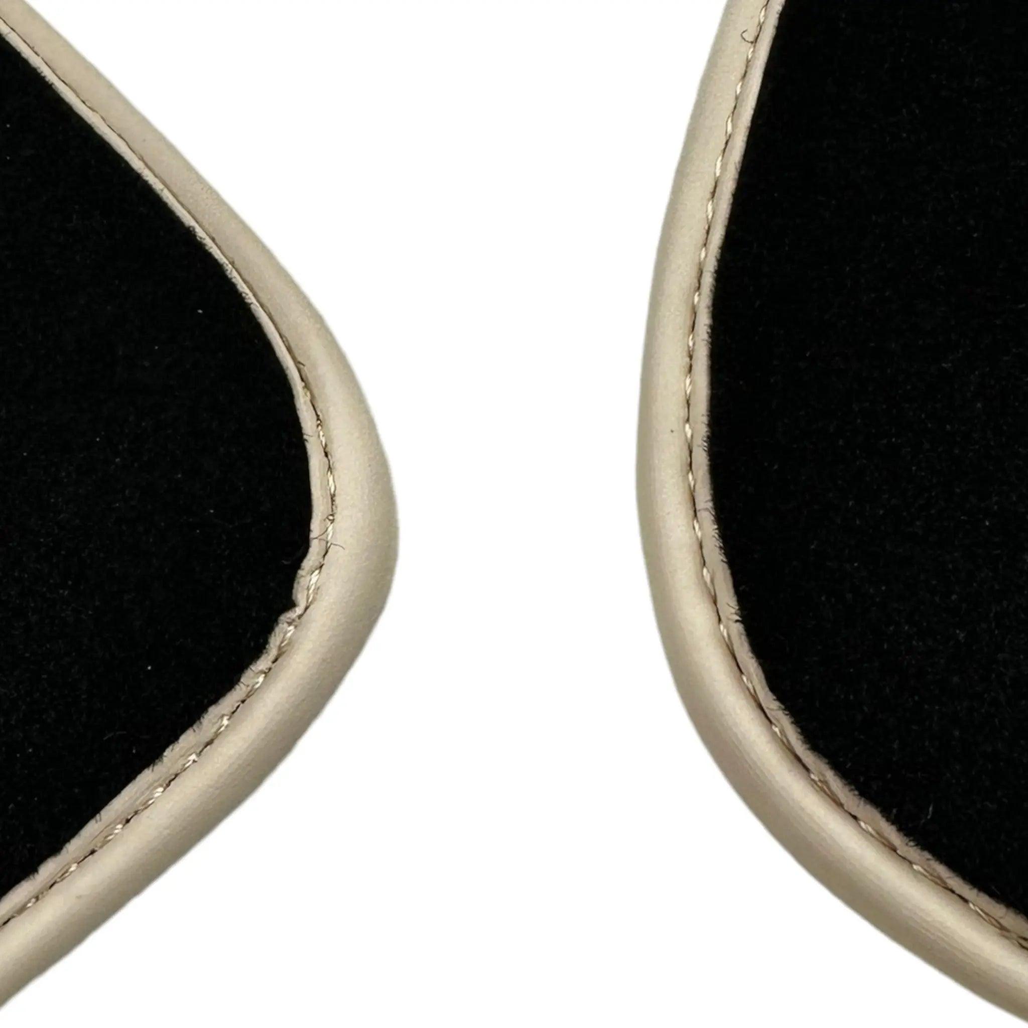 Black Floor Mats For BMW Z4 Series E89 With Color Stripes and Beige Trim Tailored Set Perfect Fit - AutoWin