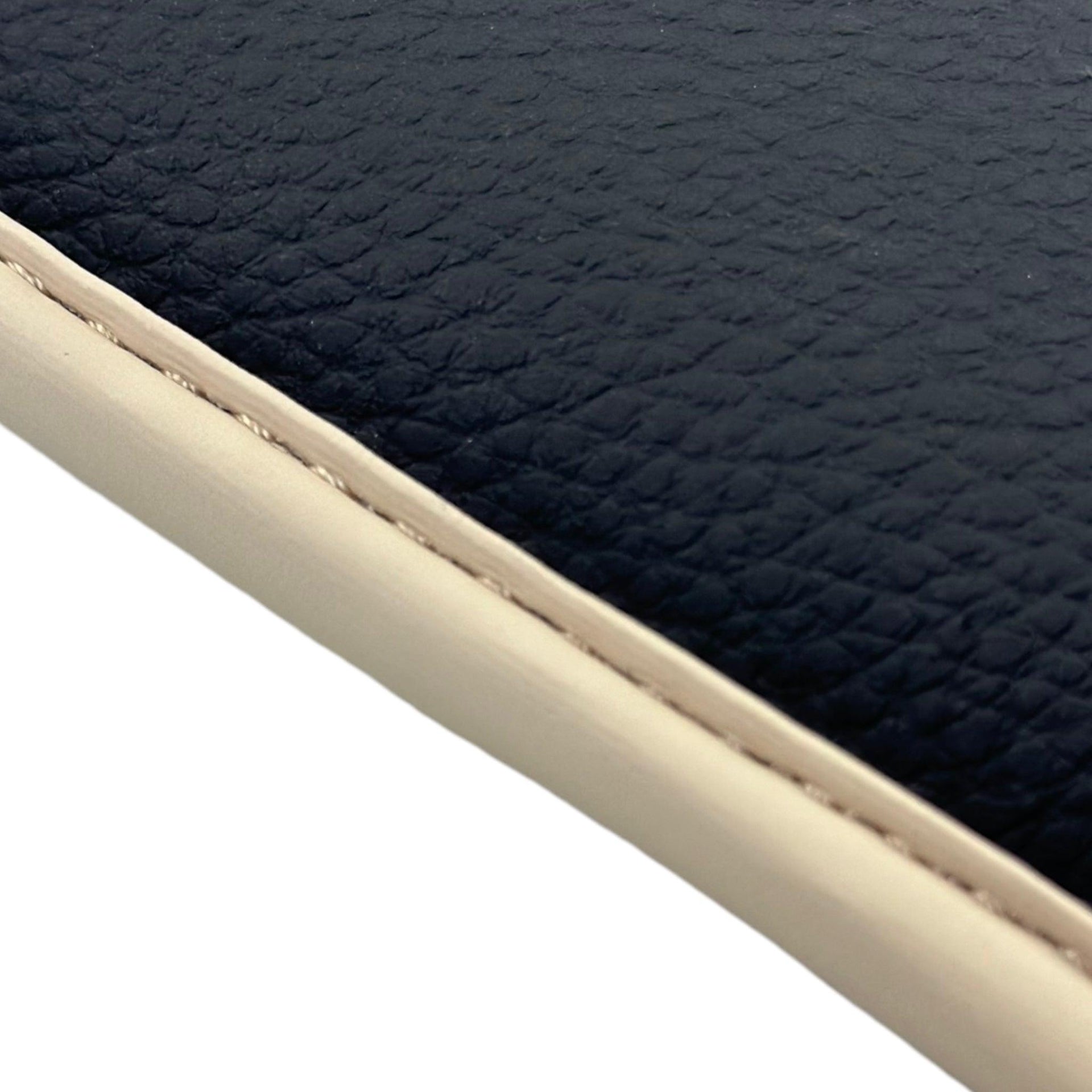 Black Floor Mats for Ferrari 296 GTS (2022-2024) with Leather | Beige Trim - AutoWin