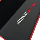 Black Floor Mats for Ferrari 296 GTS (2022-2024) with Leather and Red Trim - AutoWin