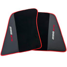 Black Floor Mats for Ferrari 296 GTS (2022-2024) with Leather and Red Trim - AutoWin