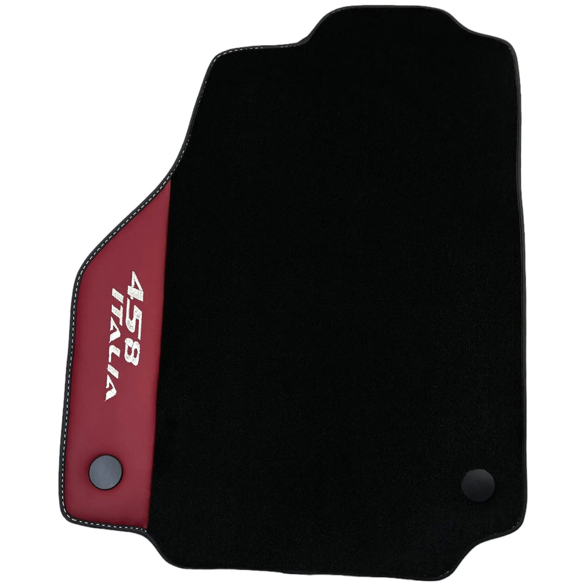 Black Floor Mats for Ferrari 458 Italia (2009-2015) with Bordeaux Nappa Leather - AutoWin