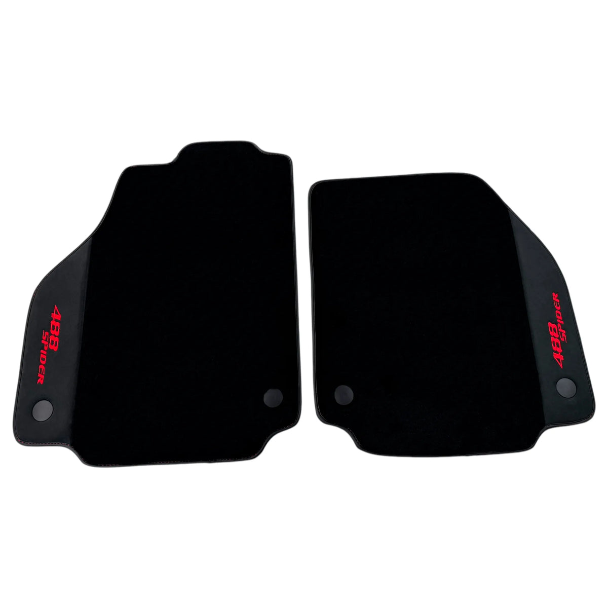 Black Floor Mats for Ferrari 488 Spider (2016-2022) with Alcantara | Red Sewing