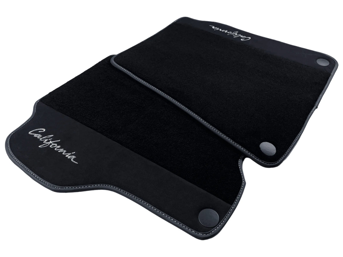 Black Floor Mats For Ferrari California 2008-2014 With Alcantara - AutoWin