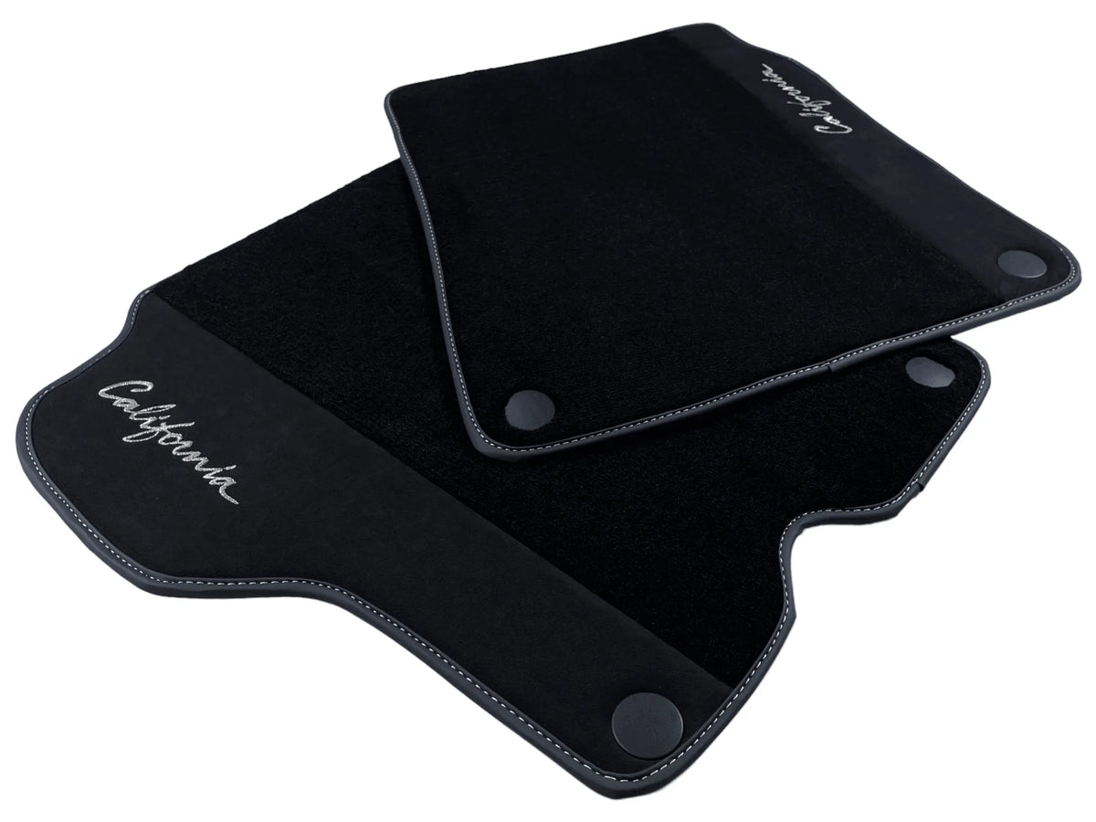Black Floor Mats For Ferrari California 2008-2014 With Alcantara - AutoWin