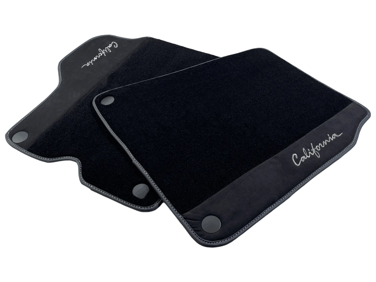 Black Floor Mats For Ferrari California 2008-2014 With Alcantara - AutoWin