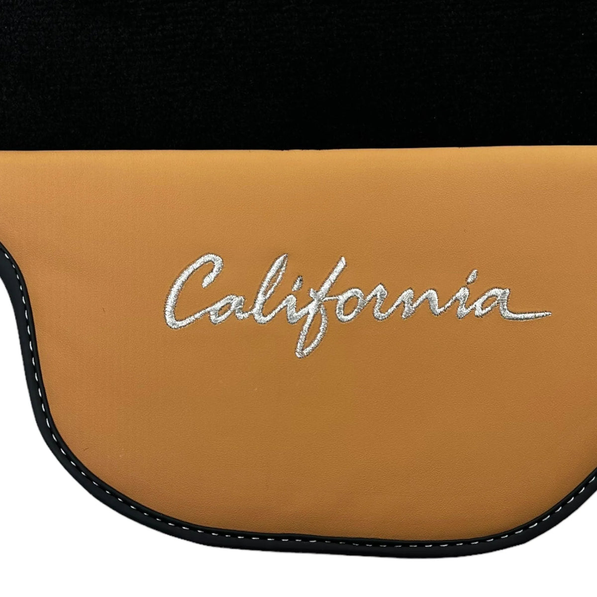 Black Floor Mats for Ferrari California (2008-2014) with Beige Tradizione Nappa Leather - AutoWin