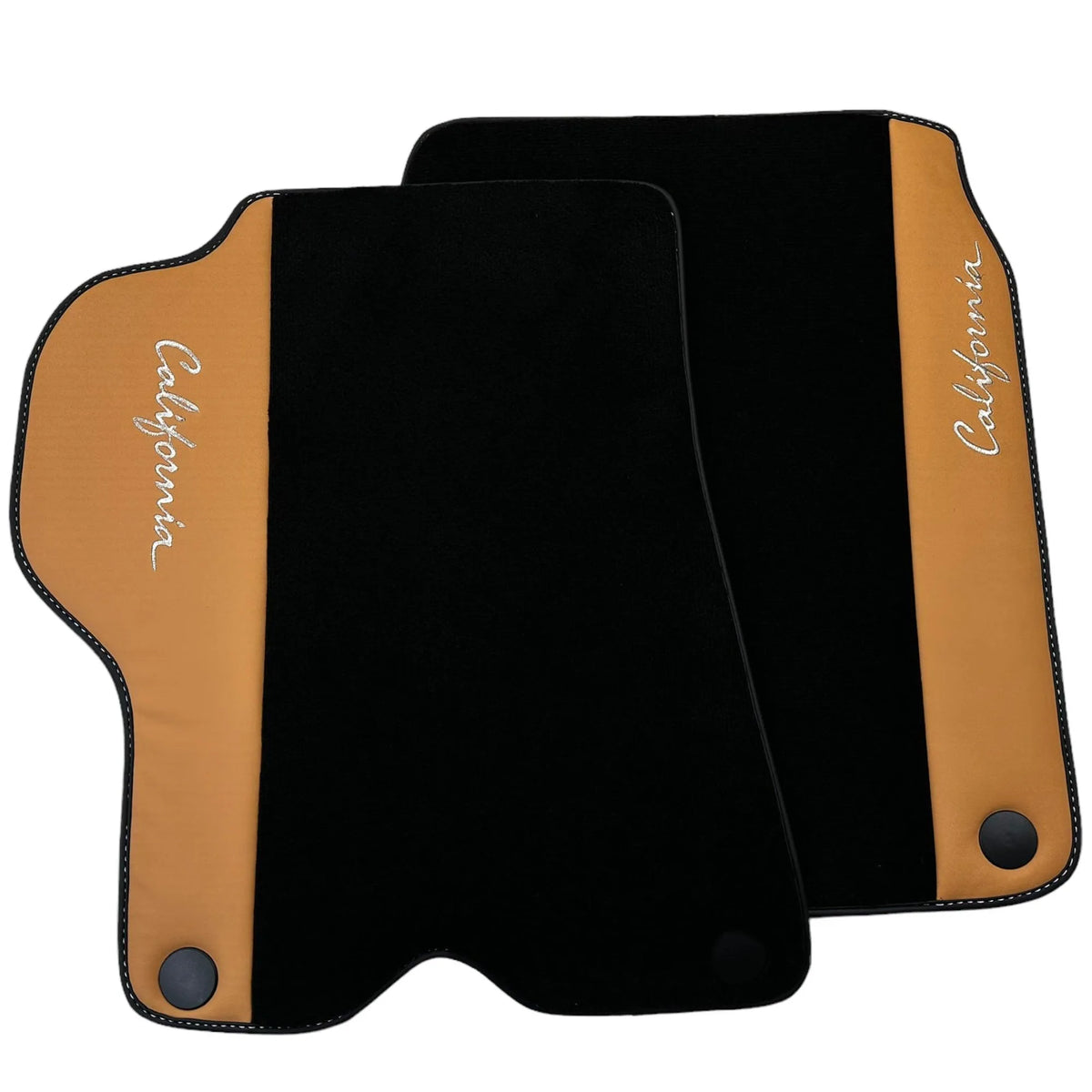 Black Floor Mats for Ferrari California (2008-2014) with Beige Tradizione Nappa Leather - AutoWin