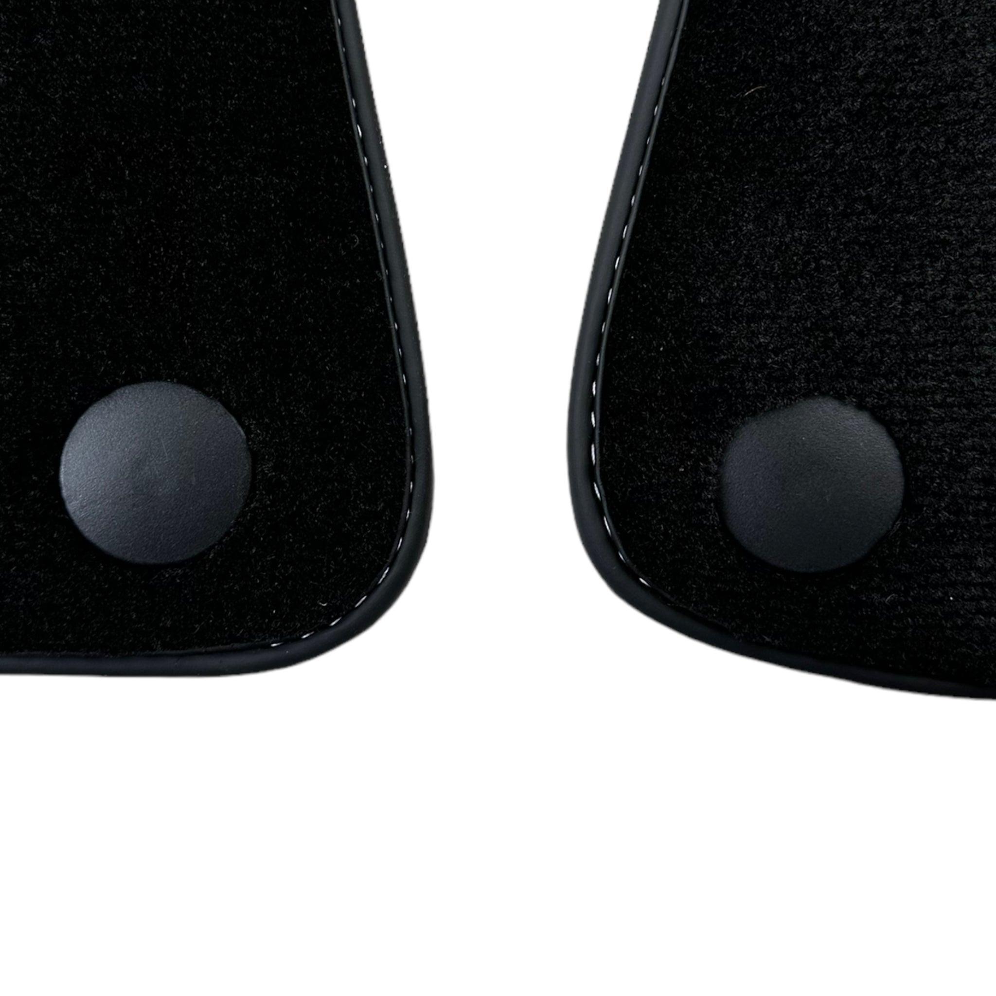 Black Floor Mats for Ferrari California (2008-2014) with Crema Nappa Leather - AutoWin