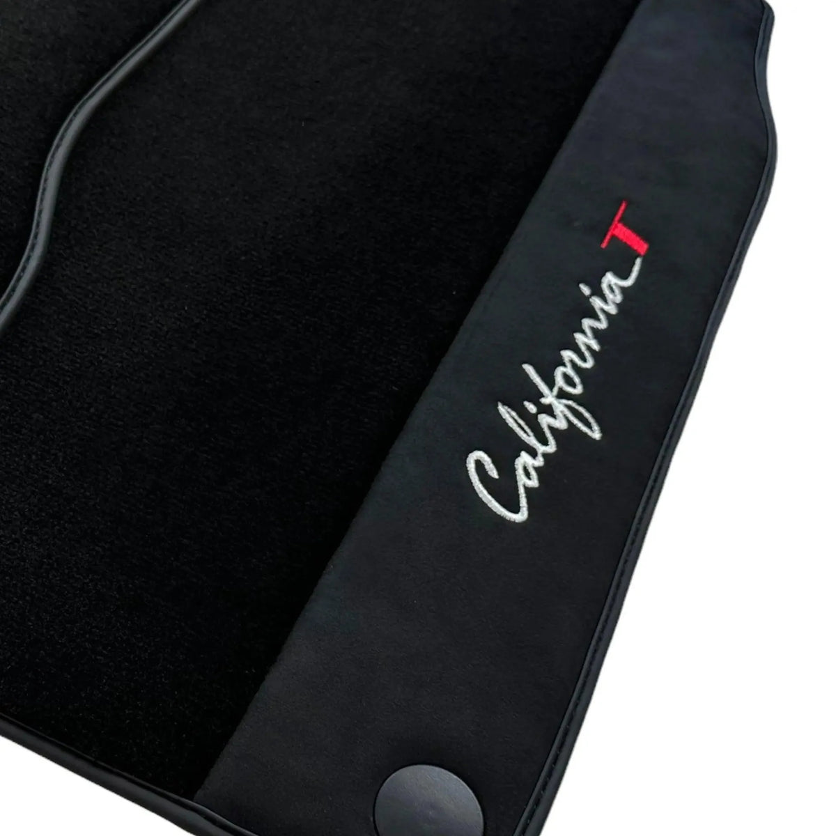 Black Floor Mats For Ferrari California T 2015–2018 with Black Alcantara - AutoWin
