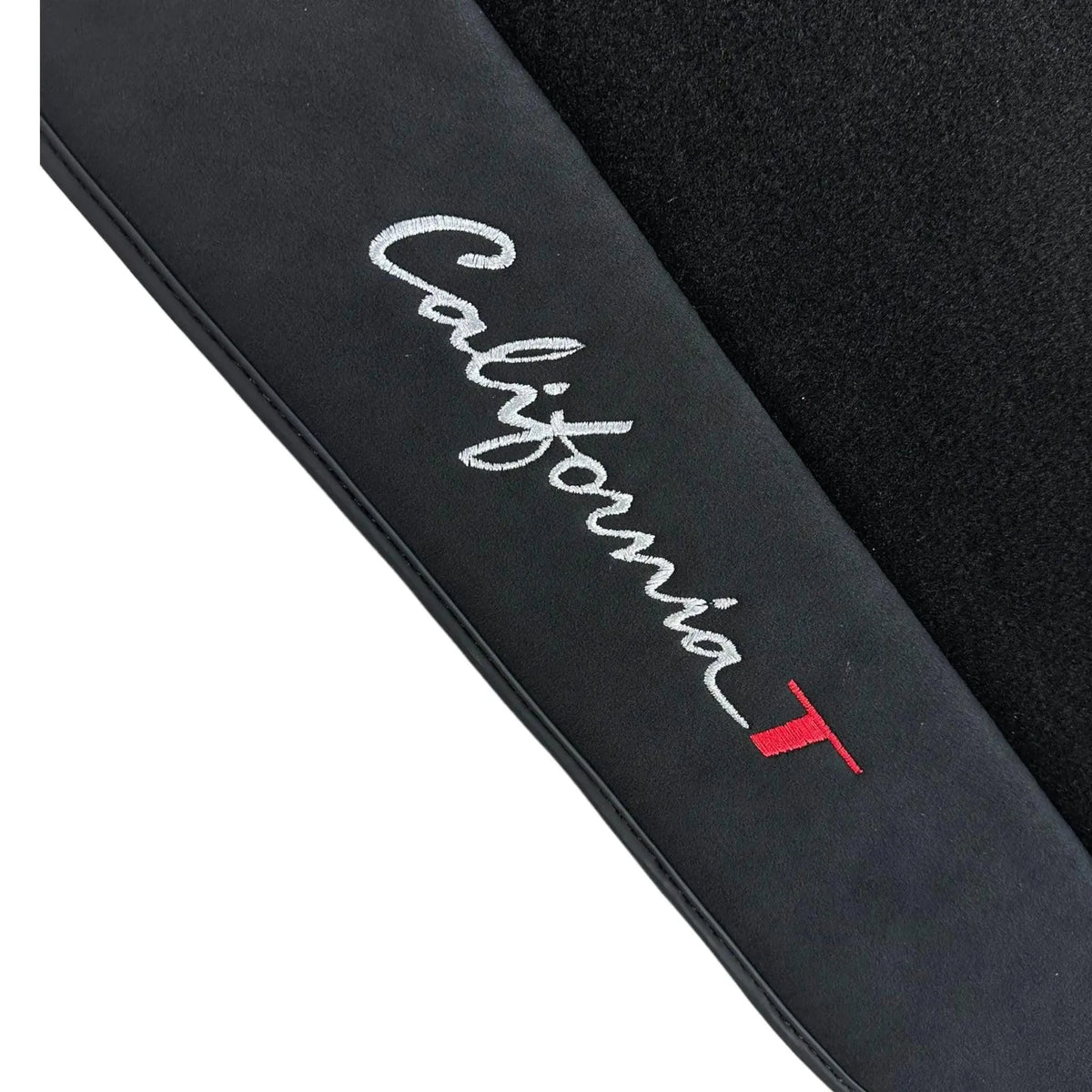 Black Floor Mats For Ferrari California T 2015–2018 with Black Alcantara - AutoWin