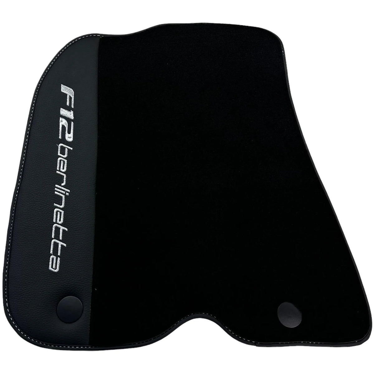 Black Floor Mats for Ferrari F12 Berlinetta (2012-2022) with Leather - AutoWin