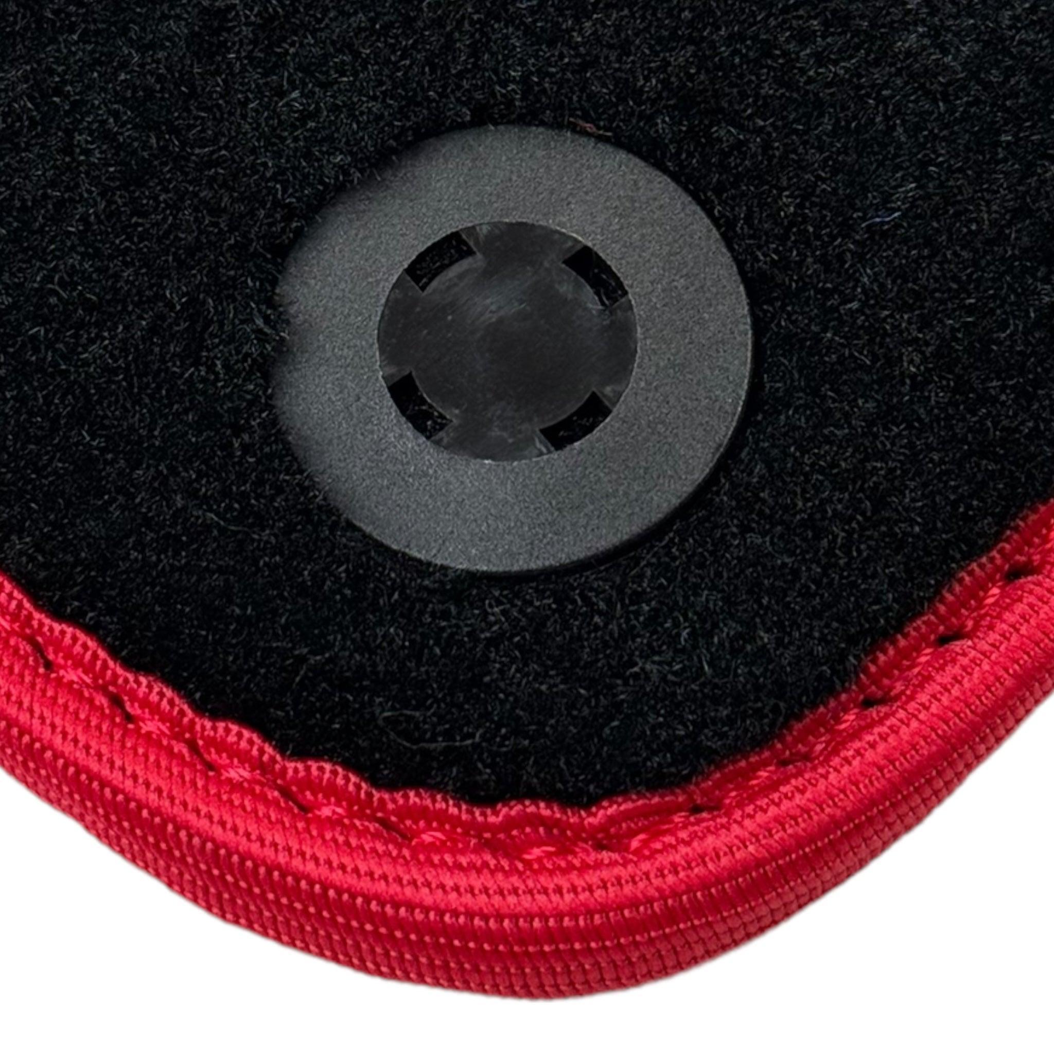 Black Floor Mats for Ferrari GTC4 Lusso with Leather and Red Trim | Right Hand Drive - AutoWin