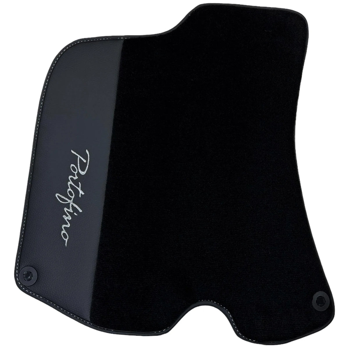 Black Floor Mats For Ferrari Portofino (2018-2023) With Leather - AutoWin