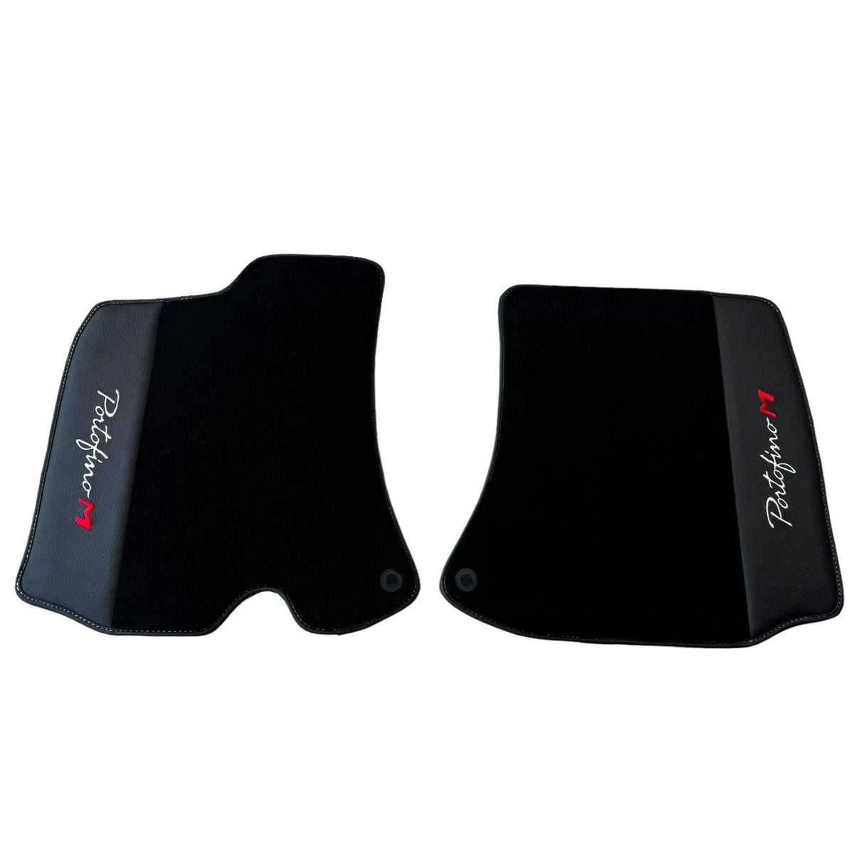 Black Floor Mats for Ferrari Portofino M (2018-2023) with Leather - AutoWin